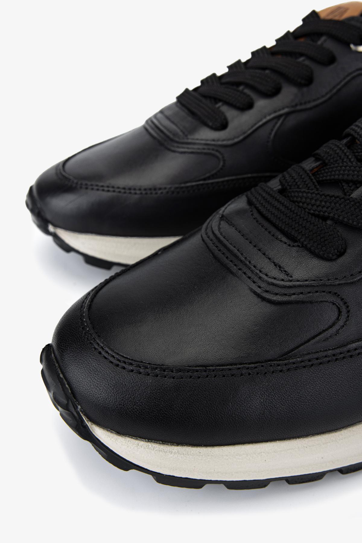 Valmenti Erkek Hakiki Deri Siyah Sneakers & Spor Ayakkabı