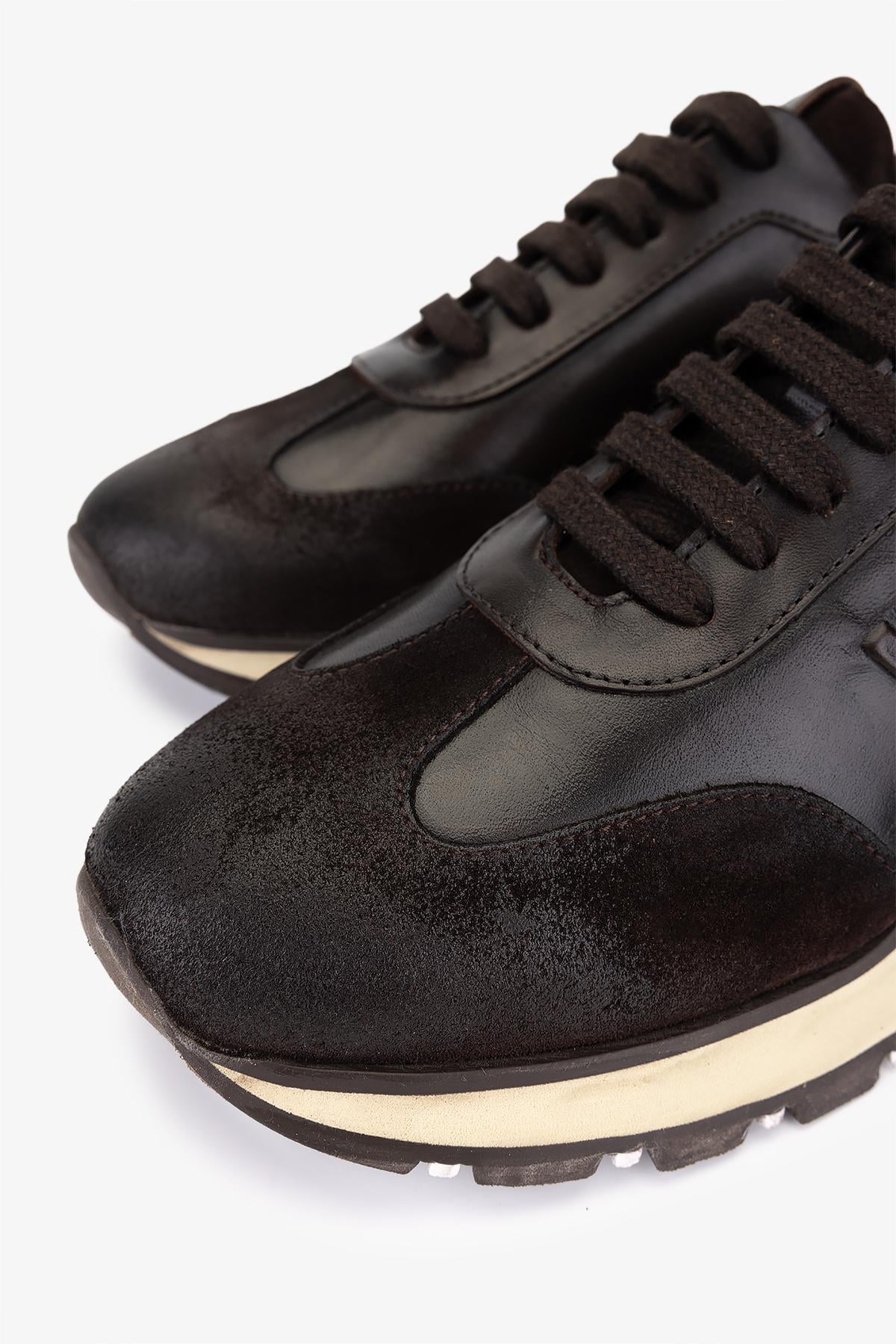 Valmenti Erkek Hakiki Deri Kahverengi Sneakers & Spor Ayakkabı