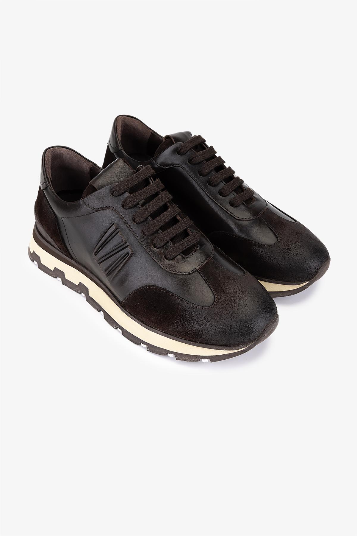 Valmenti Erkek Hakiki Deri Kahverengi Sneakers & Spor Ayakkabı