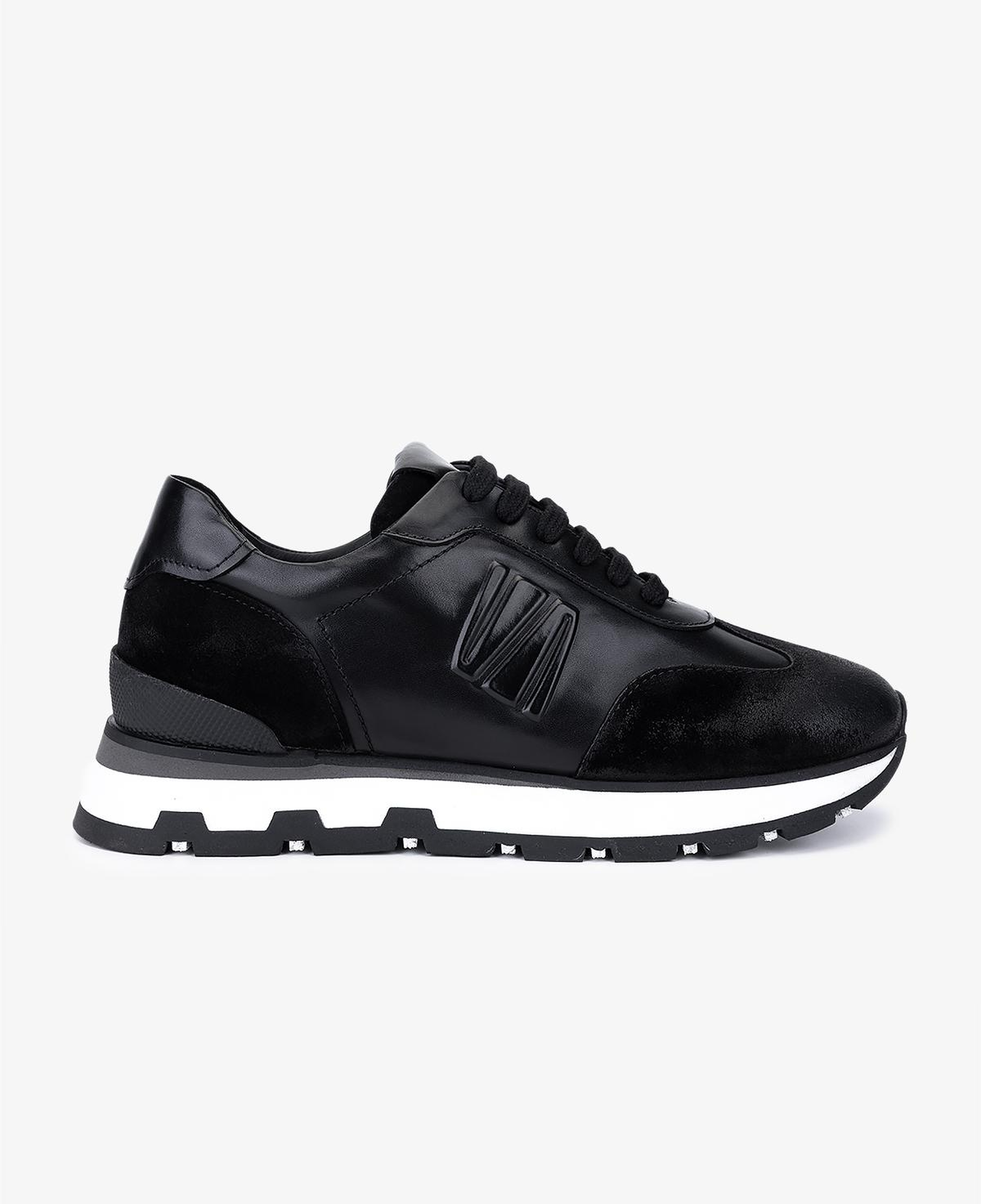 Valmenti Erkek Hakiki Deri Siyah Süet Sneakers & Spor Ayakkabı