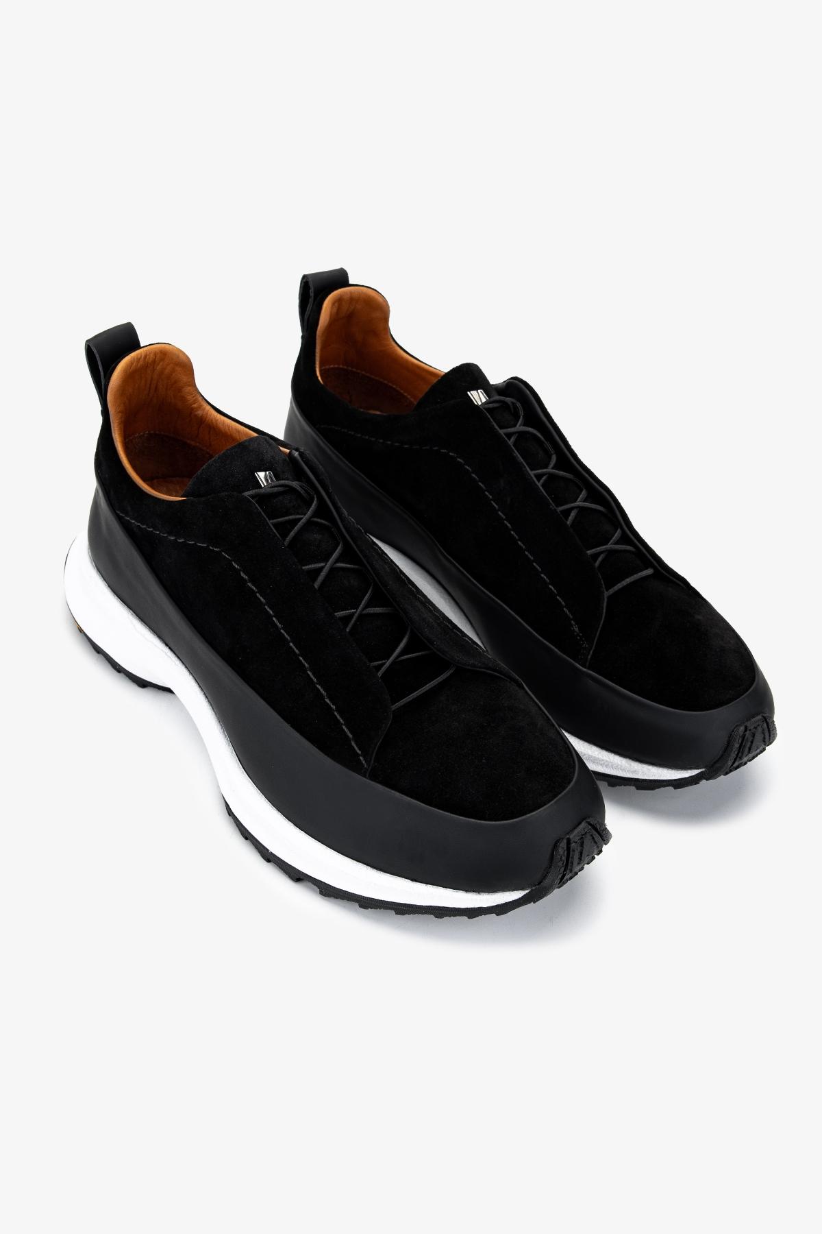 Valmenti Erkek Hakiki Deri Siyah Sneakers & Spor Ayakkabı