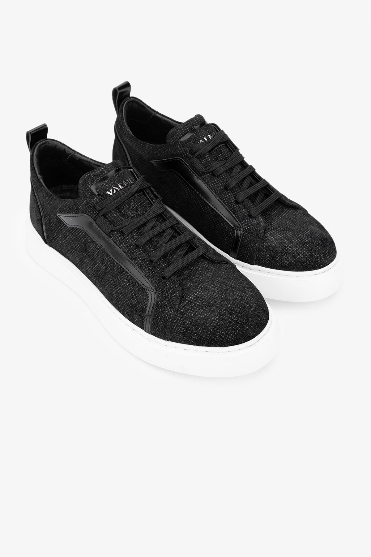Valmenti Erkek Hakiki Deri Siyah Sneakers & Spor Ayakkabı