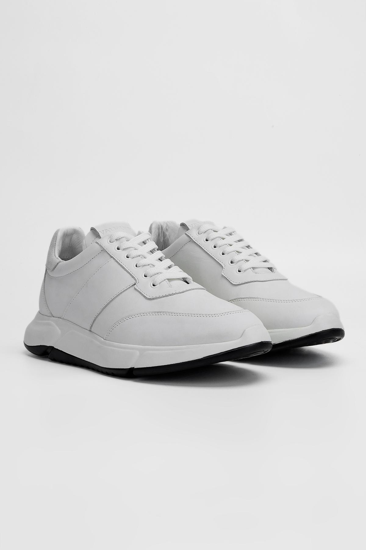 Valmenti Erkek Hakiki Deri Kırık Beyaz Sneakers & Spor Ayakkabı