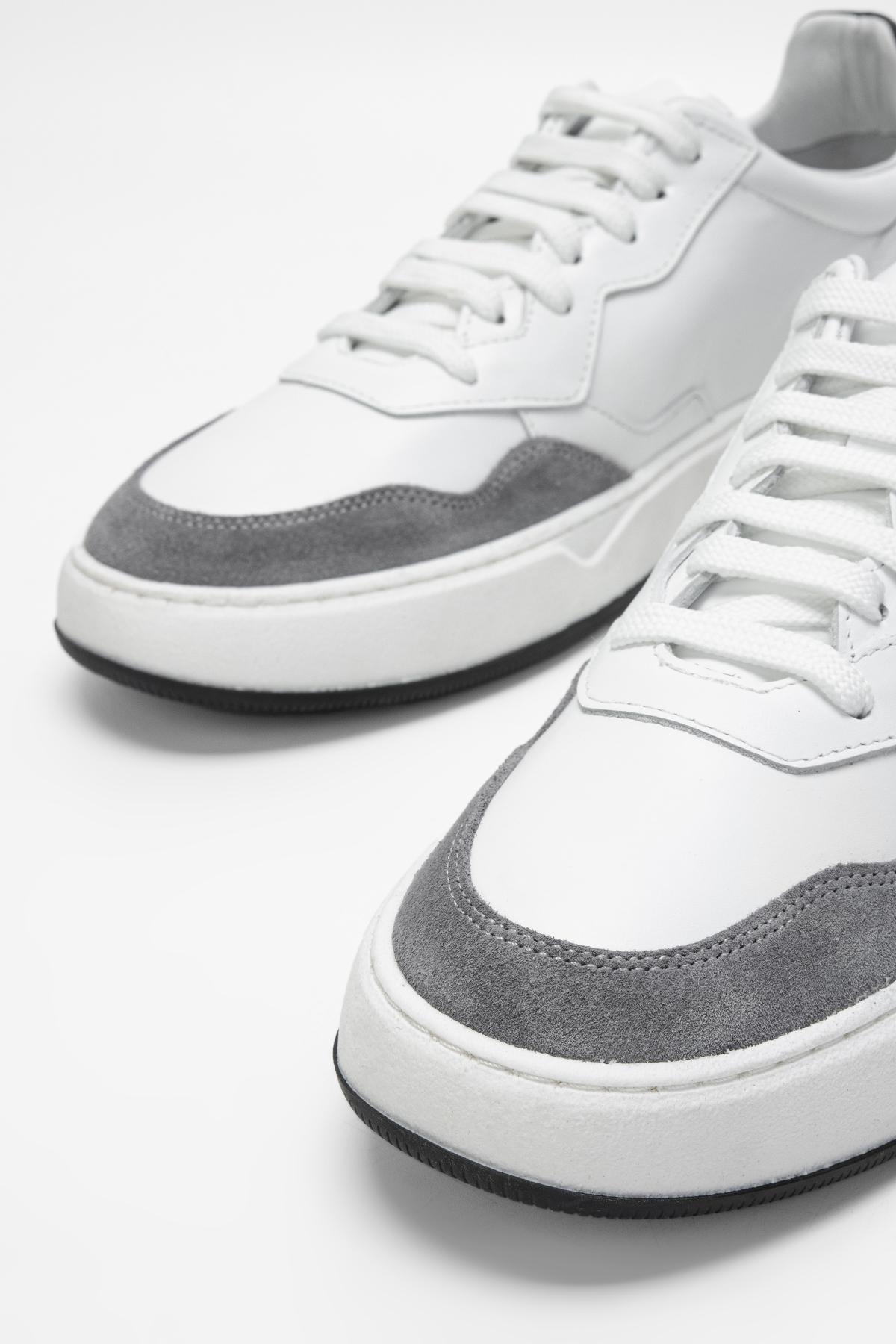 Valmenti Erkek Hakiki Deri Beyaz/Gri Sneakers & Spor Ayakkabı