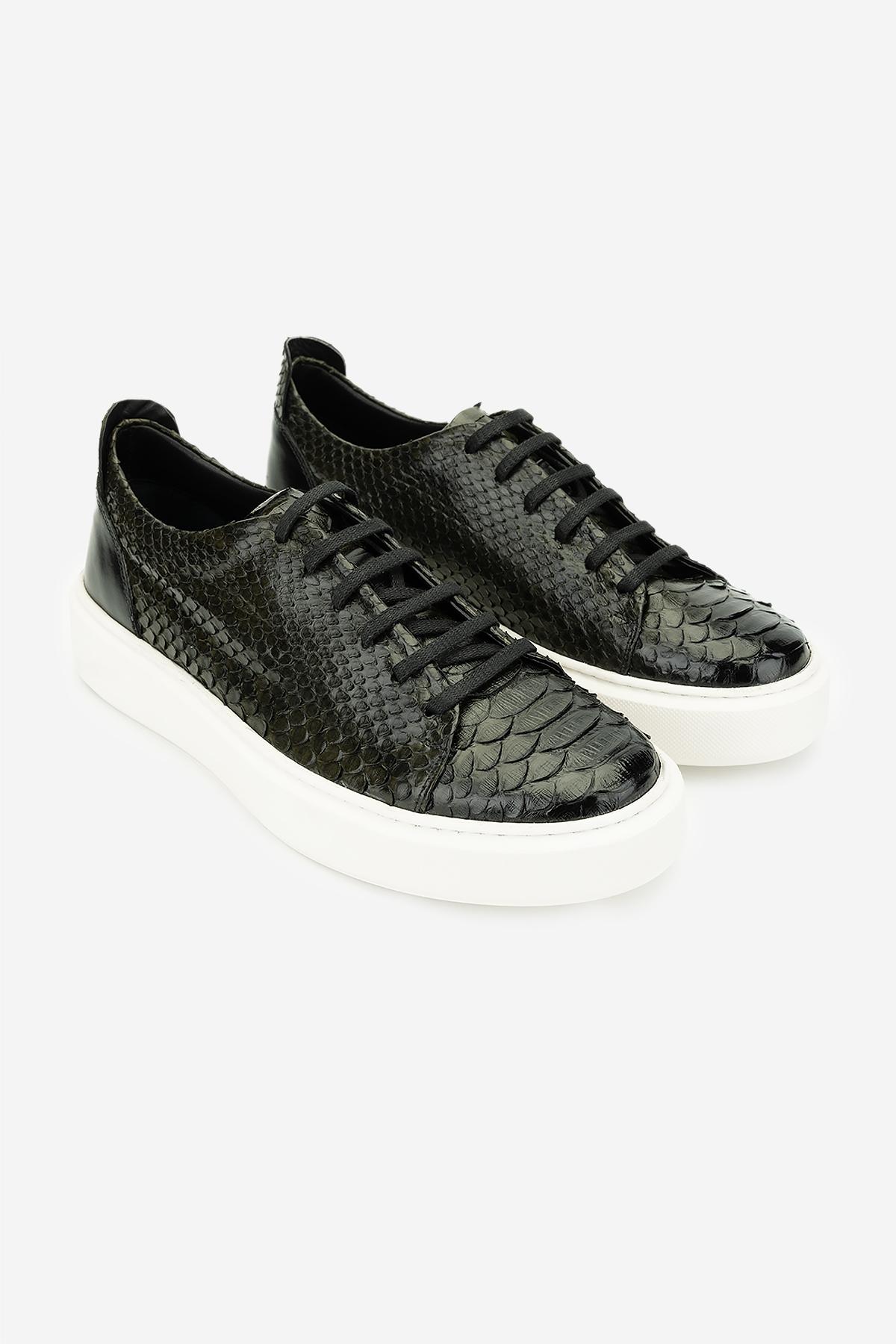 Valmenti Erkek Hakiki Deri Haki Sneakers & Spor Ayakkabı