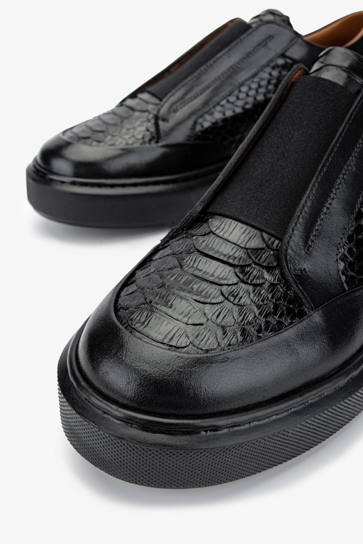 Valmenti Erkek Hakiki Deri Siyah Sneakers & Spor Ayakkabı