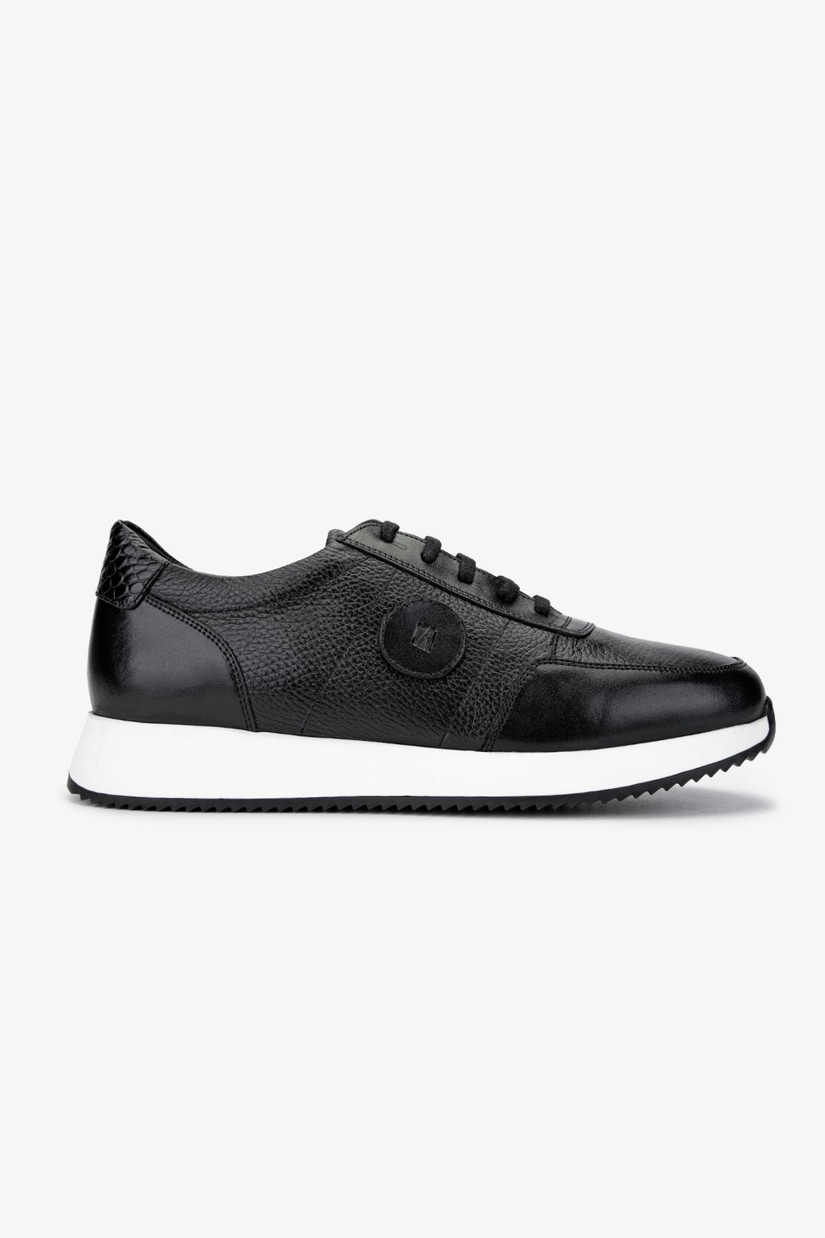 Valmenti Erkek Hakiki Deri Siyah Sneakers & Spor Ayakkabı