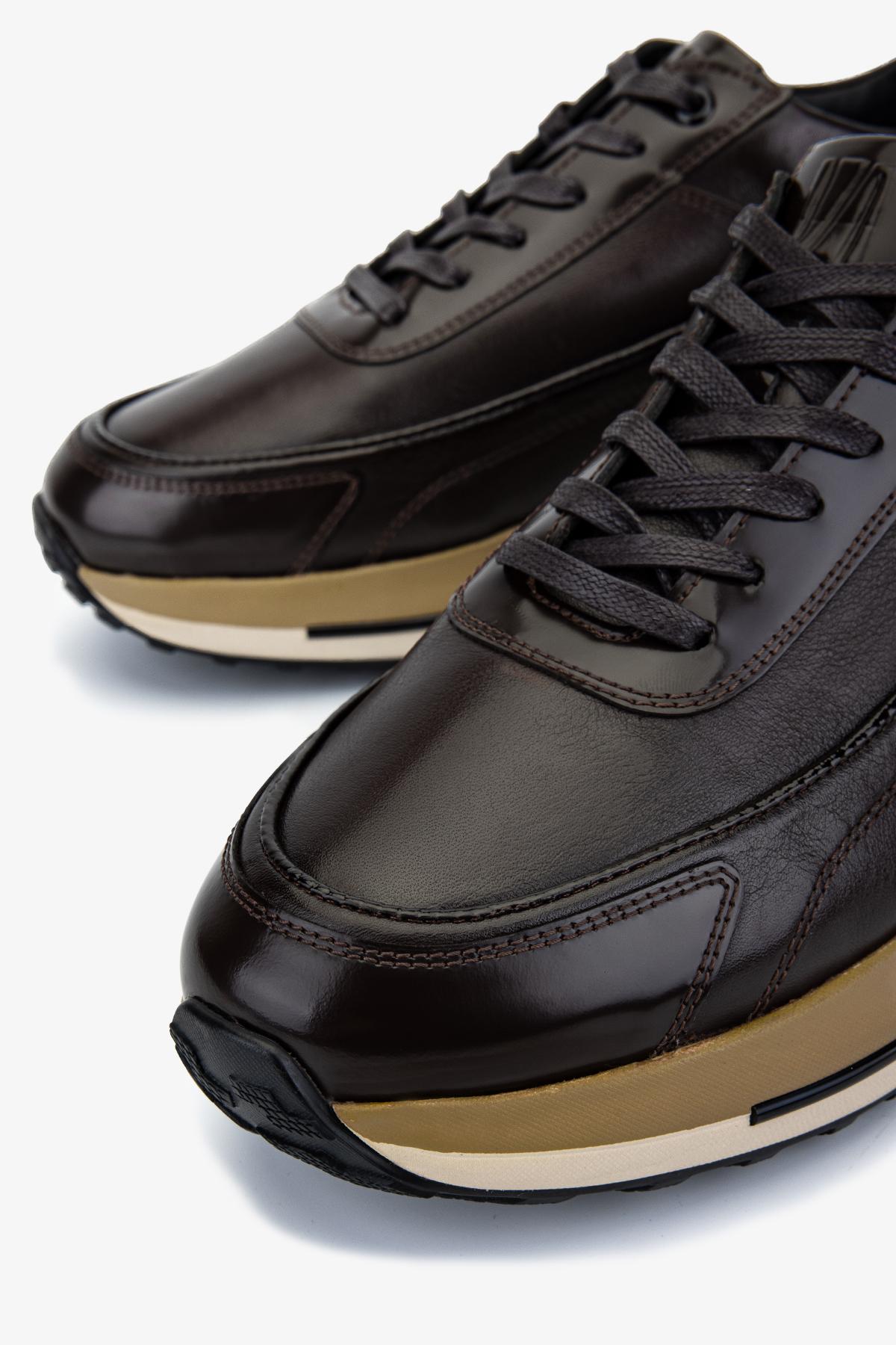 Valmenti Erkek Hakiki Deri Kahverengi Sneakers & Spor Ayakkabı