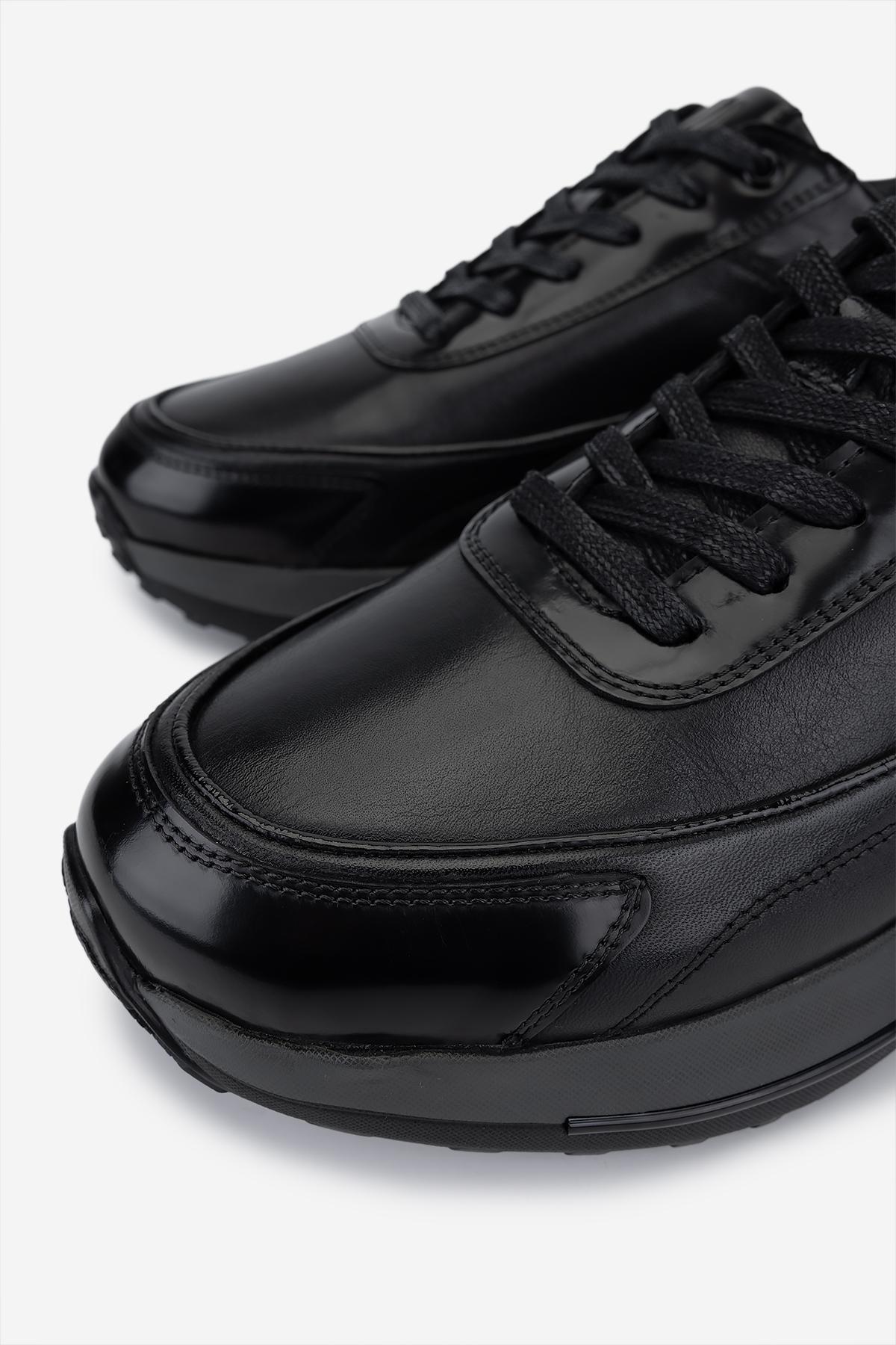 Valmenti Erkek Hakiki Deri Siyah Sneakers & Spor Ayakkabı