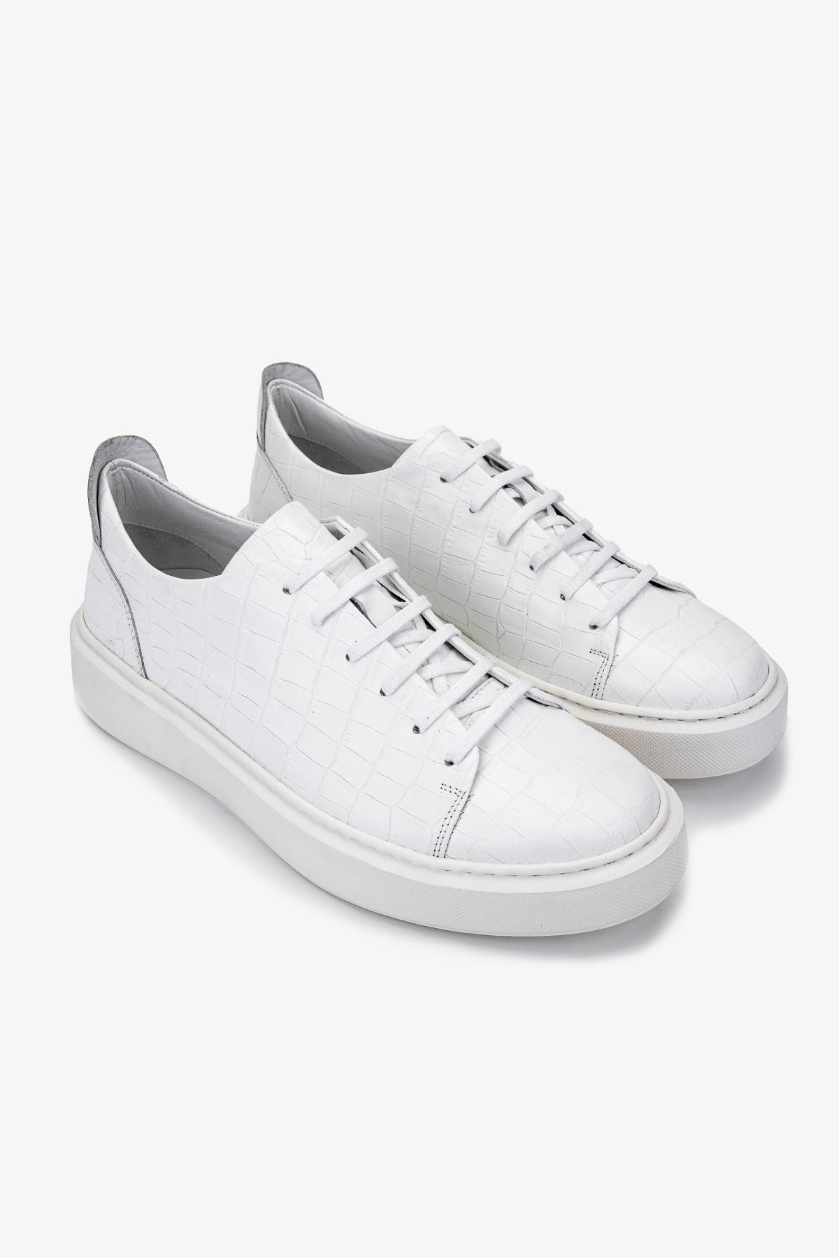 Valmenti Erkek Hakiki Deri Beyaz Sneakers & Spor Ayakkabı