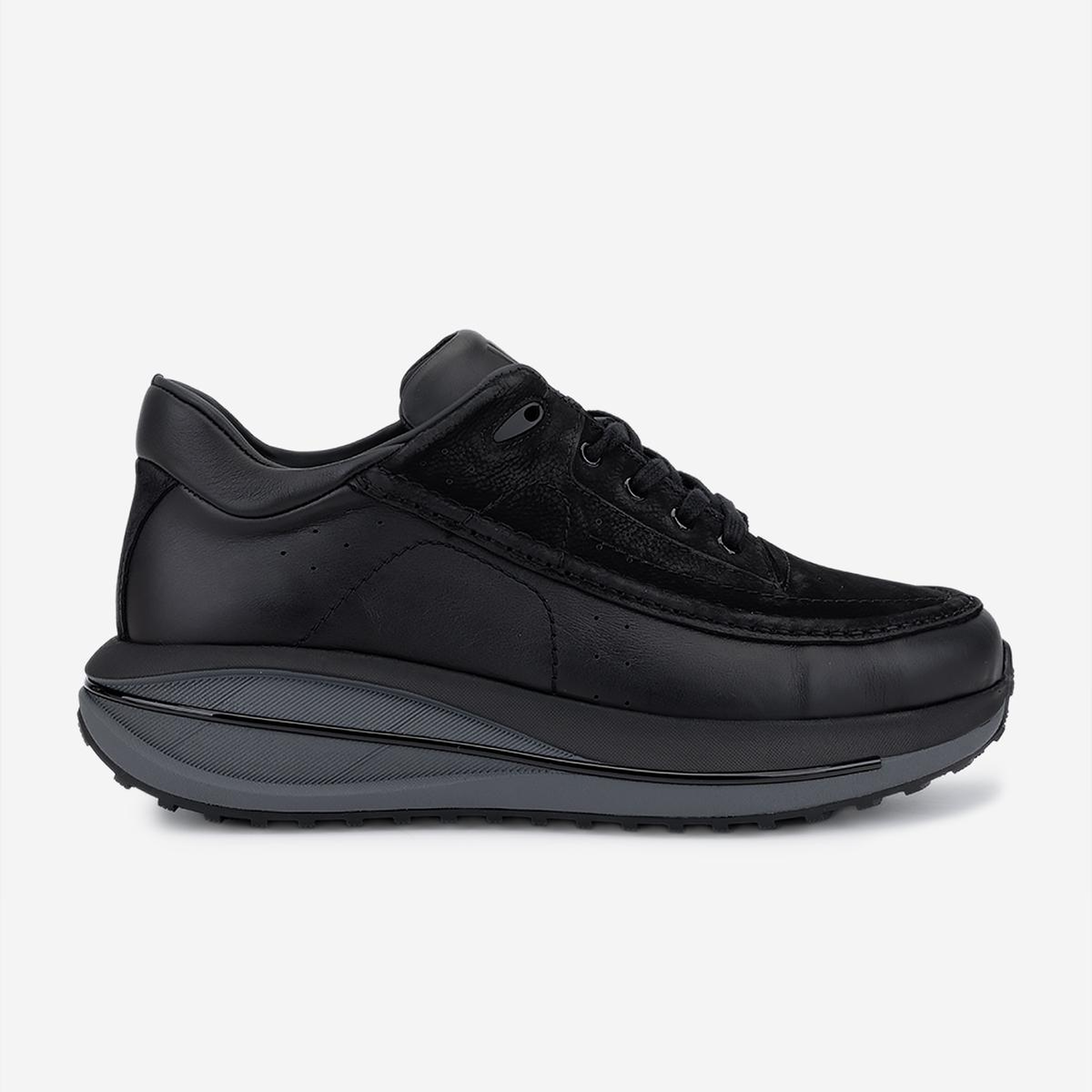 Valmenti Erkek Hakiki Deri Siyah Sneakers & Spor Ayakkabı