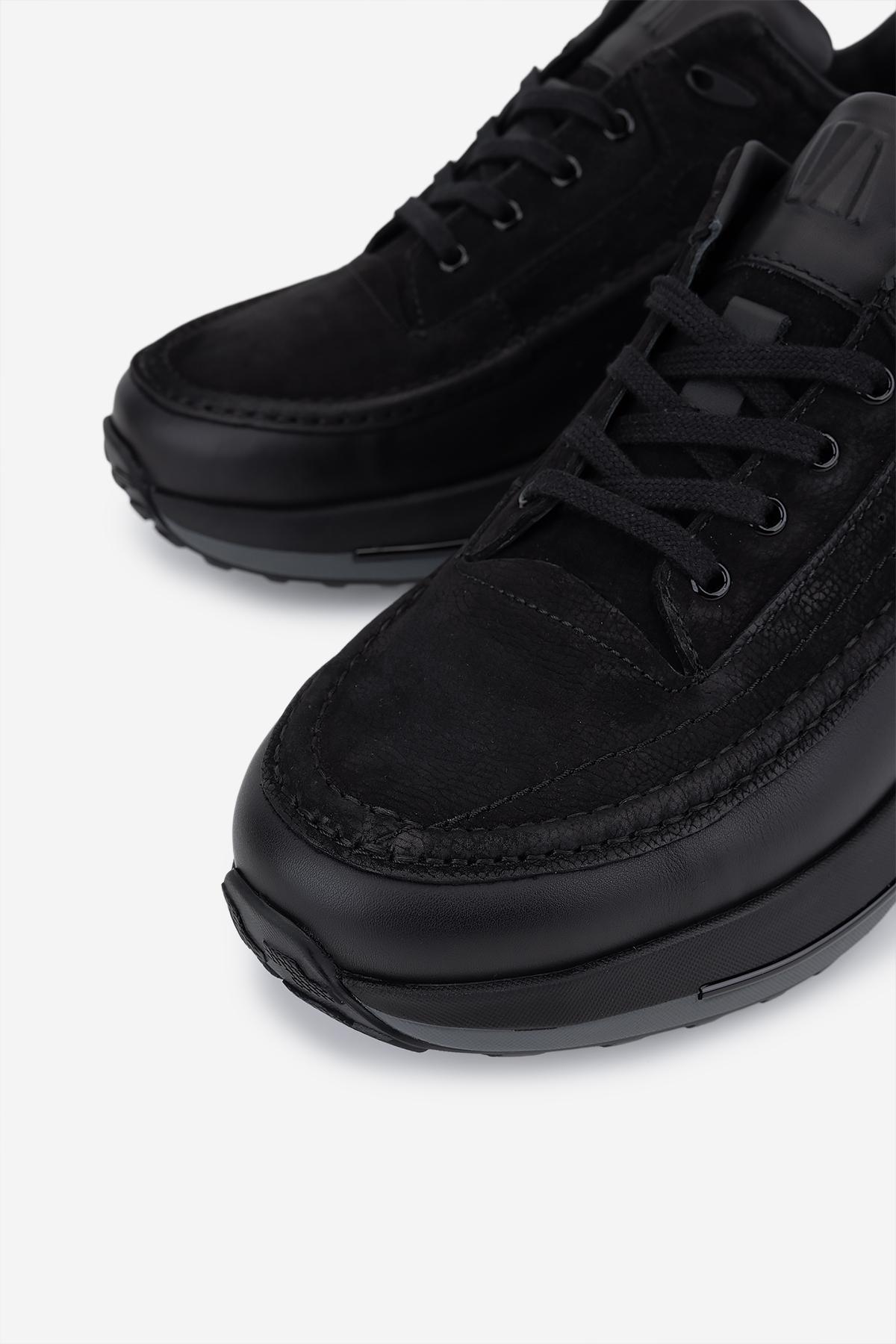 Valmenti Erkek Hakiki Deri Siyah Sneakers & Spor Ayakkabı