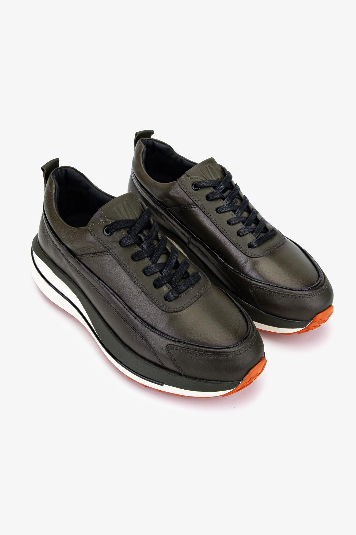 Valmenti Erkek Hakiki Deri Haki Sneakers & Spor Ayakkabı