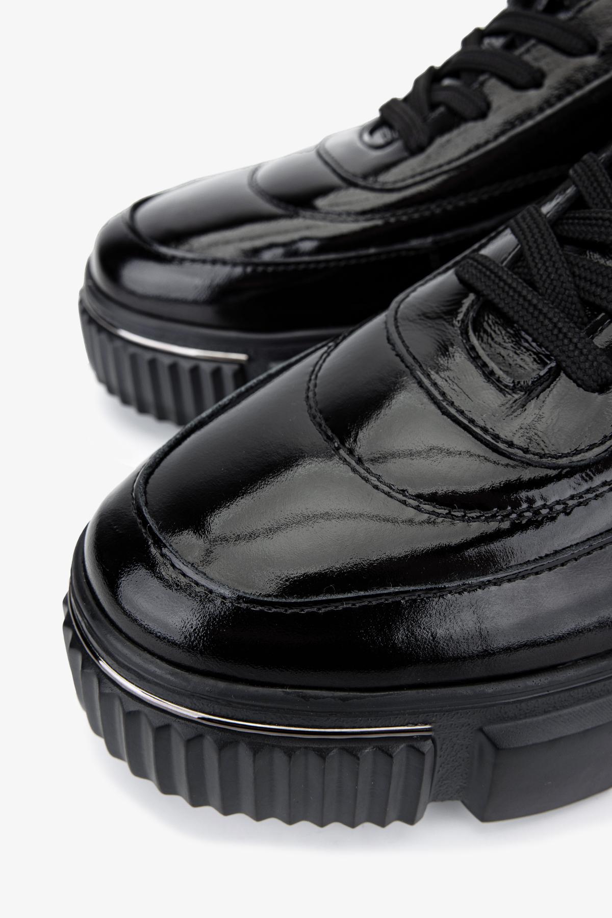 Valmenti Erkek Hakiki Deri Siyah Kırışık Rugan Sneakers & Spor Ayakkabı