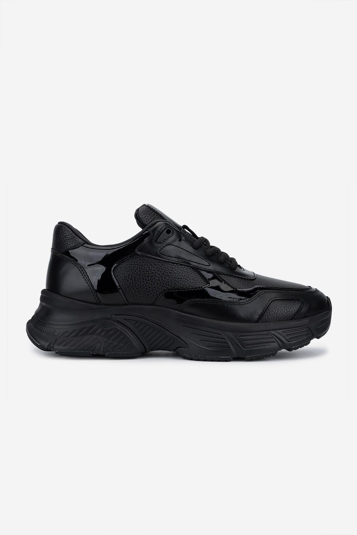 Valmenti Erkek Hakiki Deri Siyah Sneakers & Spor Ayakkabı