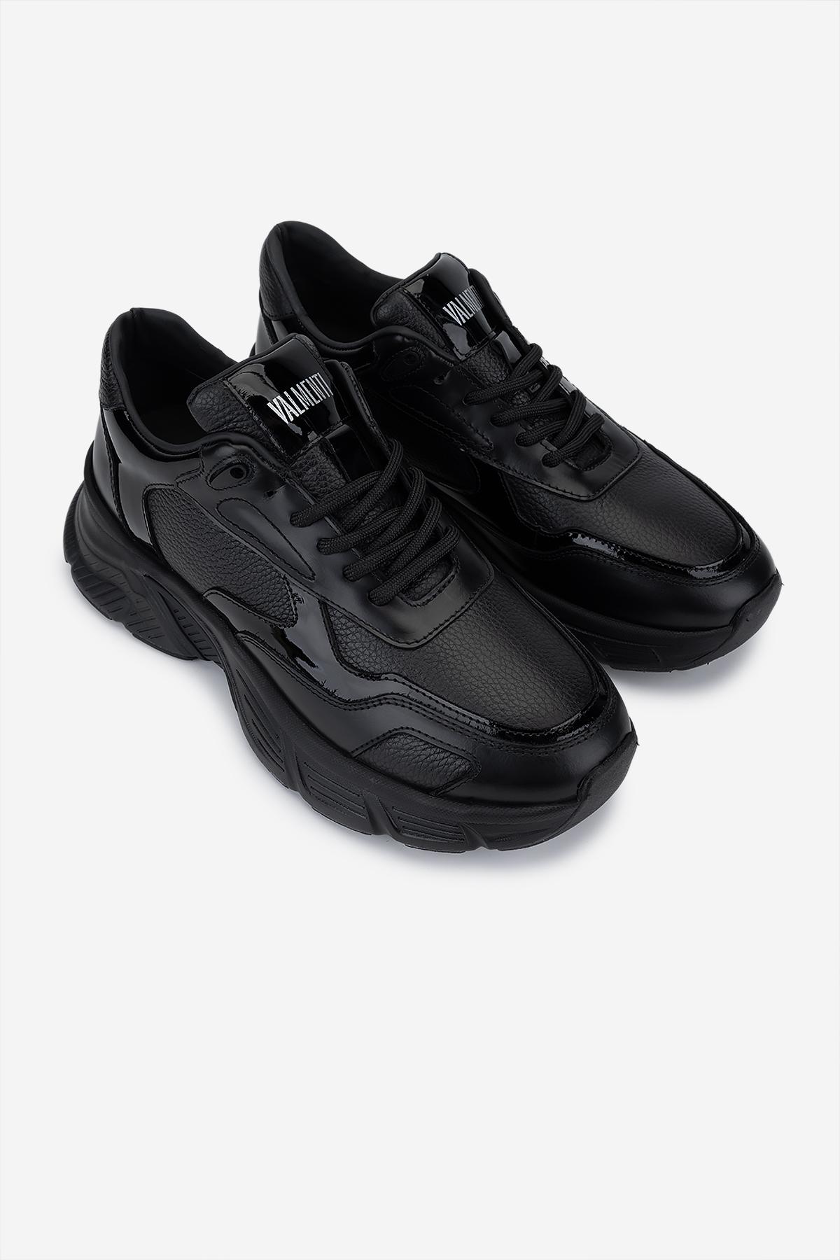 Valmenti Erkek Hakiki Deri Siyah Sneakers & Spor Ayakkabı
