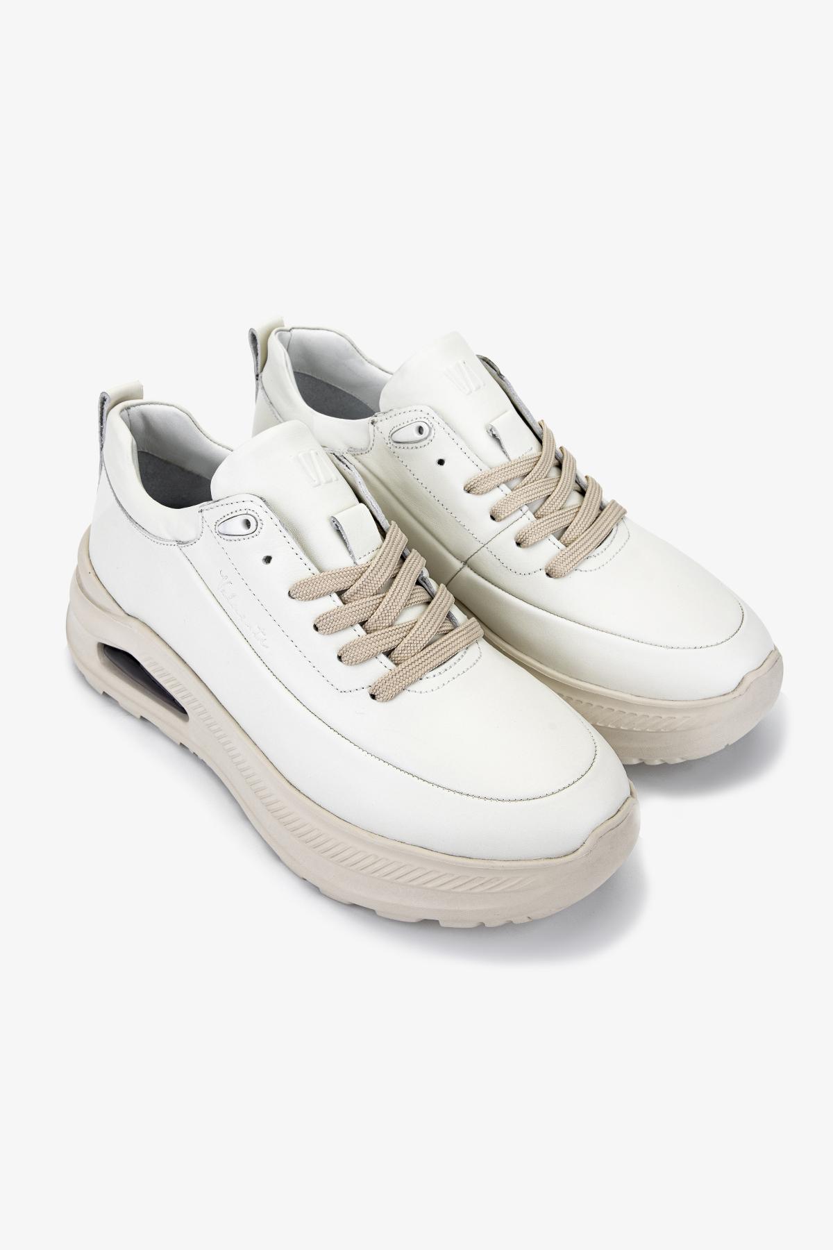 Valmenti Erkek Hakiki Deri Beyaz Sneakers & Spor Ayakkabı