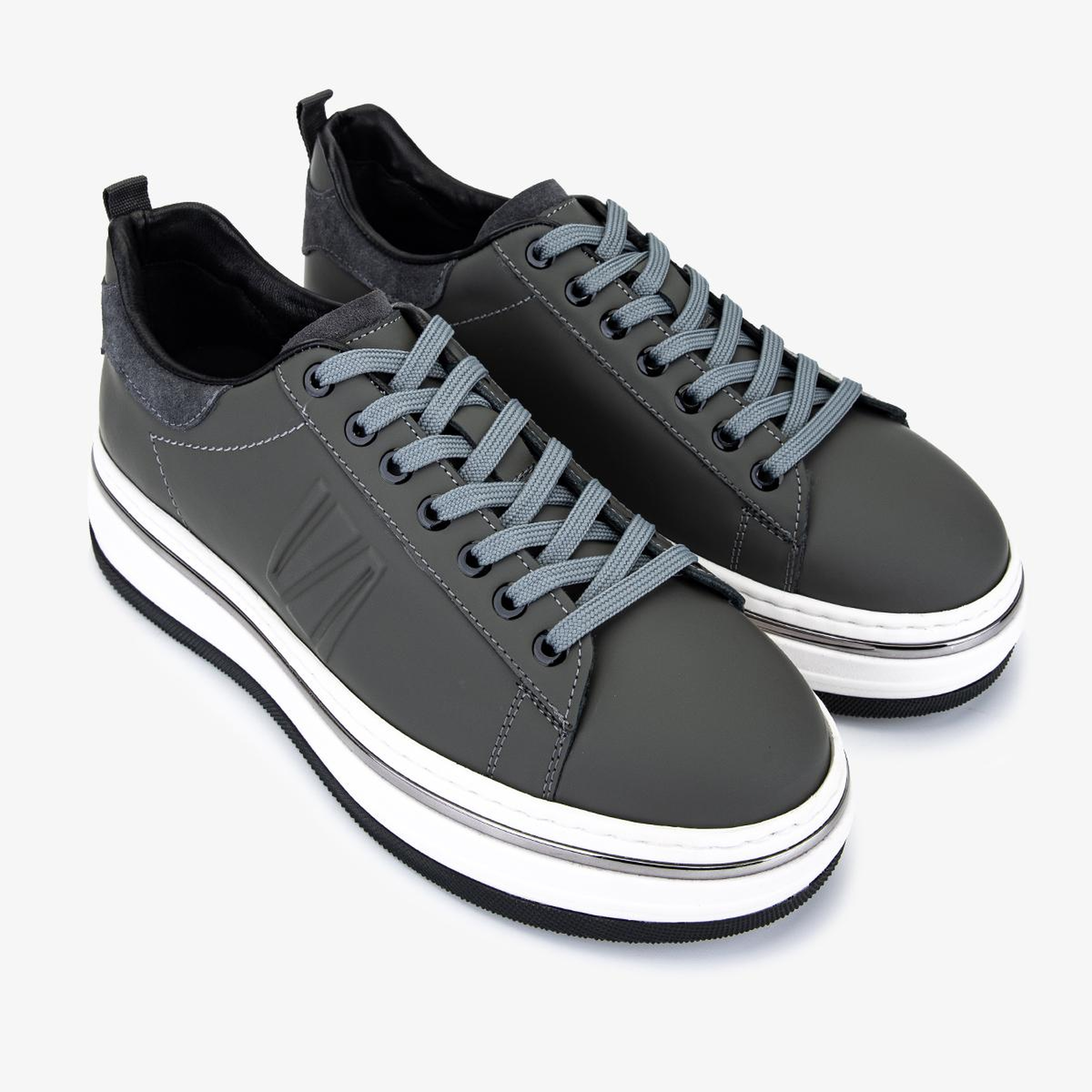 Valmenti Erkek Hakiki Deri Gri Sneakers & Spor Ayakkabı