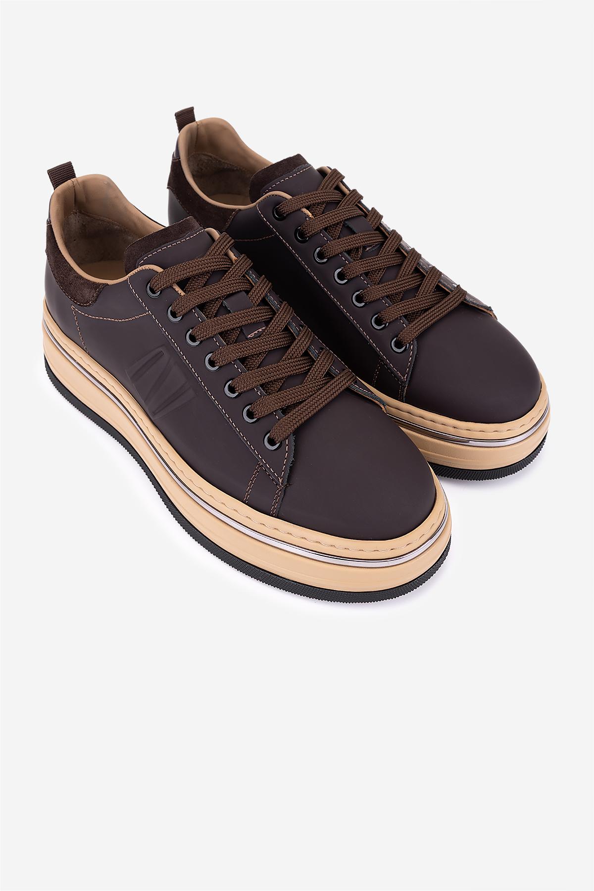 Valmenti Erkek Hakiki Deri Kahverengi Sneakers & Spor Ayakkabı