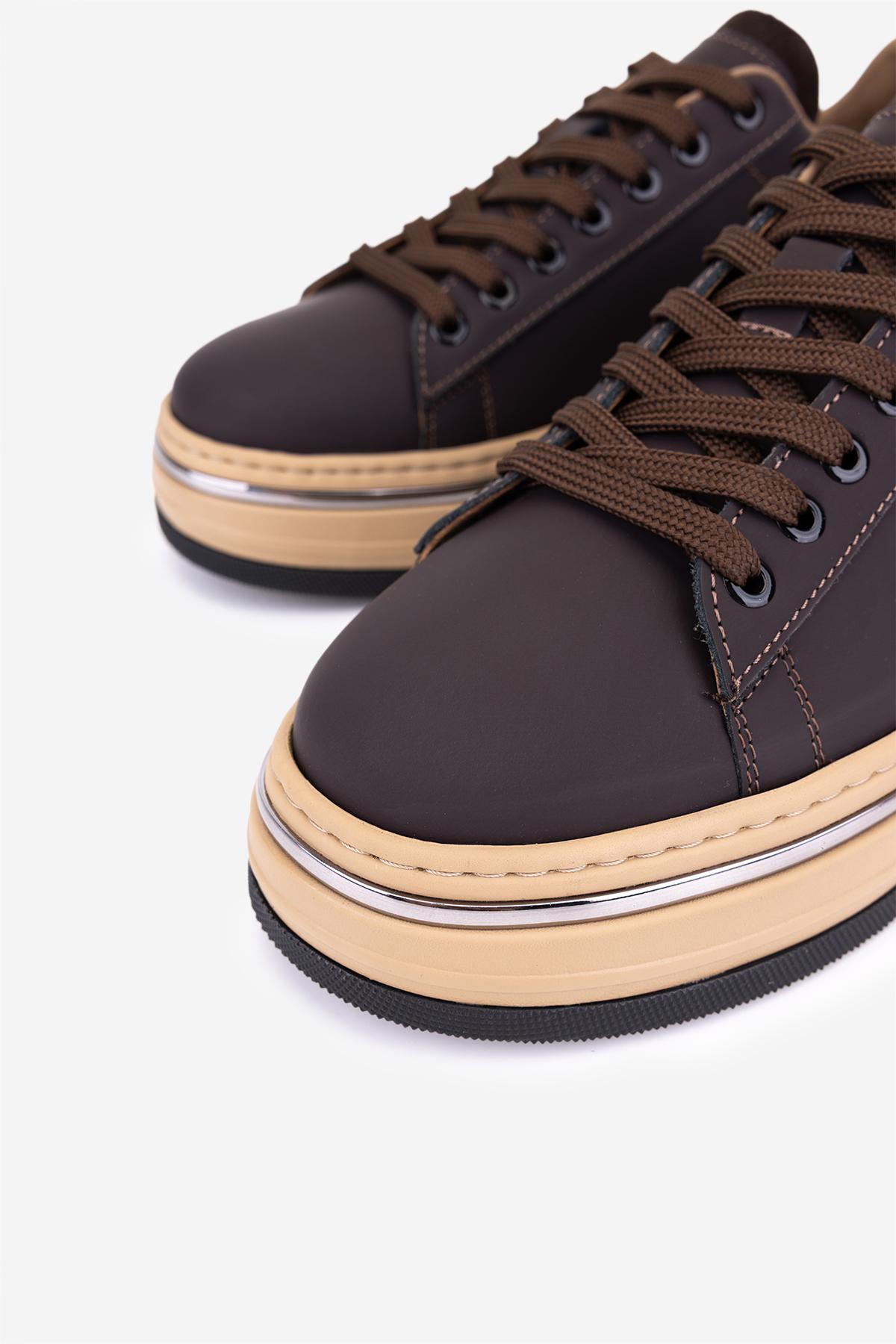 Valmenti Erkek Hakiki Deri Kahverengi Sneakers & Spor Ayakkabı