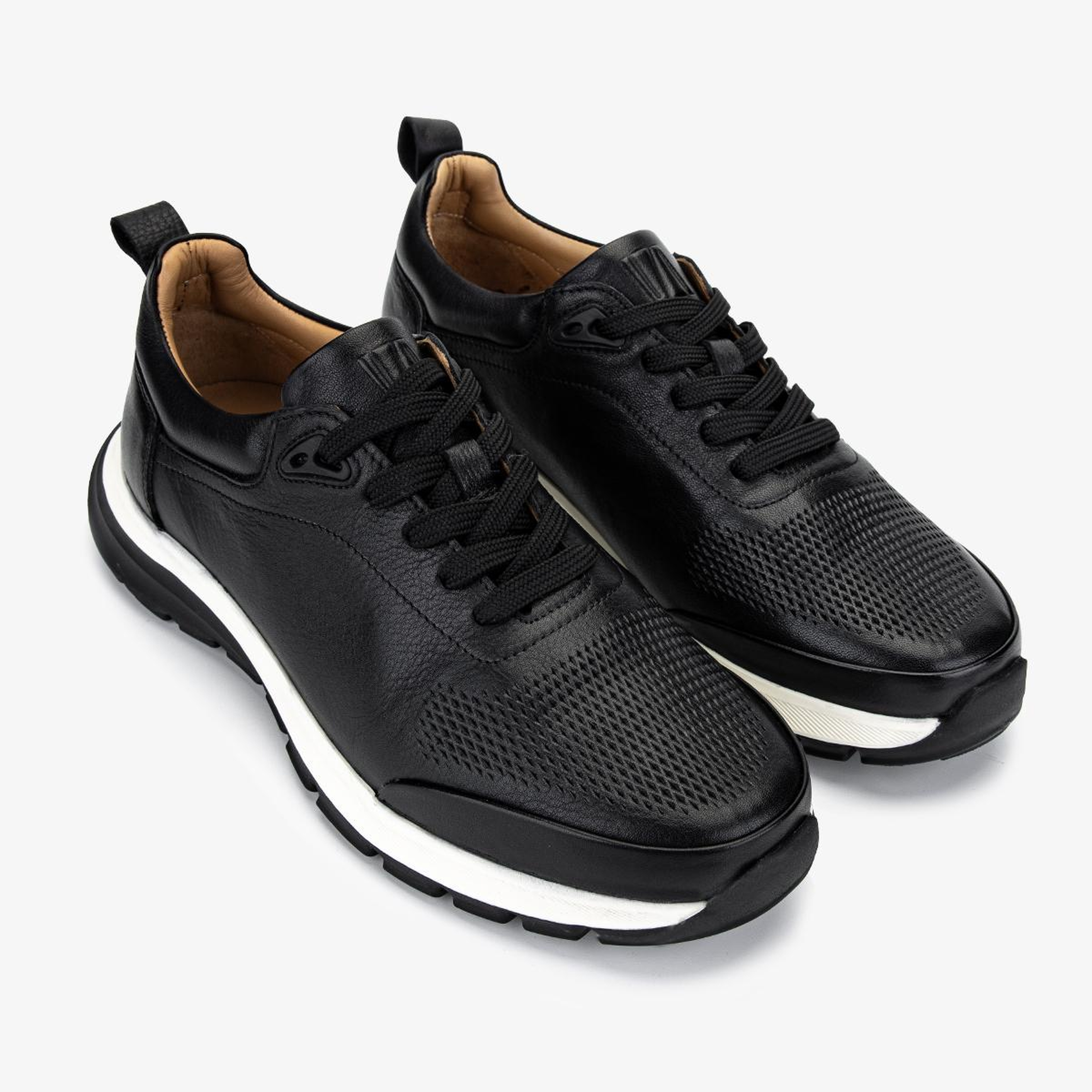 Valmenti Erkek Hakiki Deri Siyah Sneakers & Spor Ayakkabı