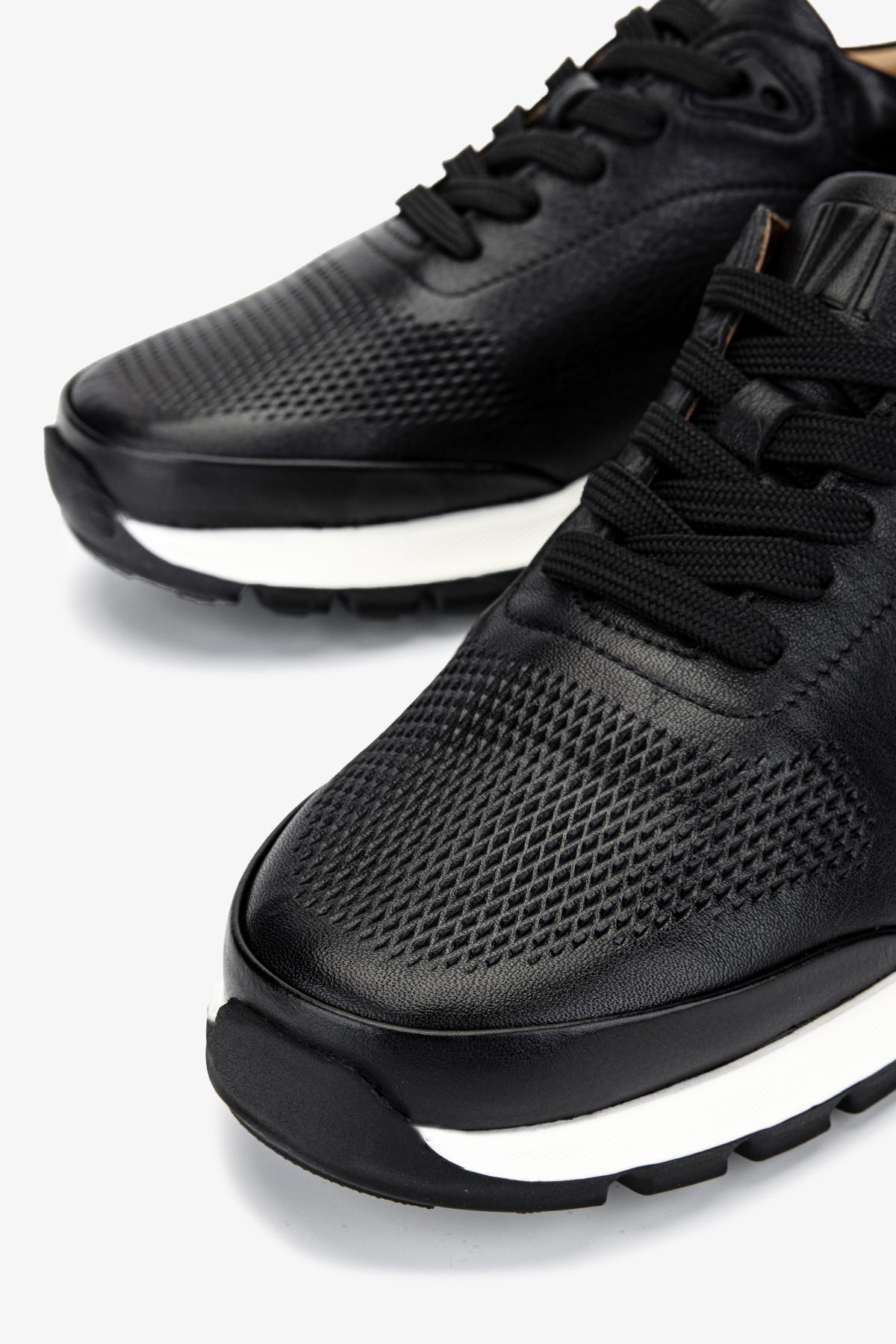 Valmenti Erkek Hakiki Deri Siyah Sneakers & Spor Ayakkabı