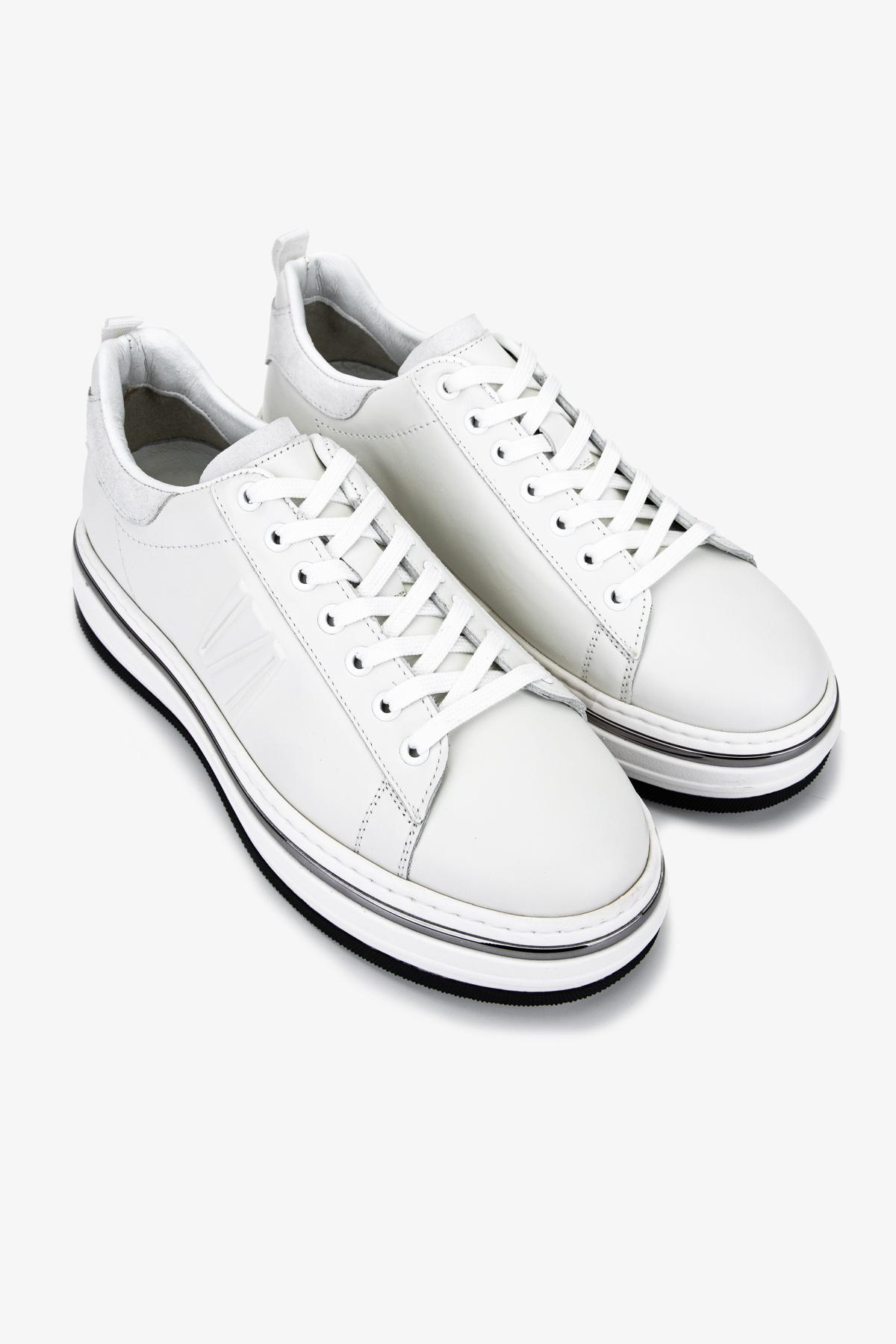 Valmenti Erkek Hakiki Deri Beyaz Sneakers & Spor Ayakkabı