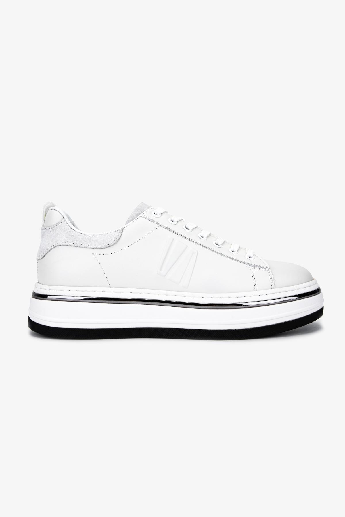 Valmenti Erkek Hakiki Deri Beyaz Sneakers & Spor Ayakkabı