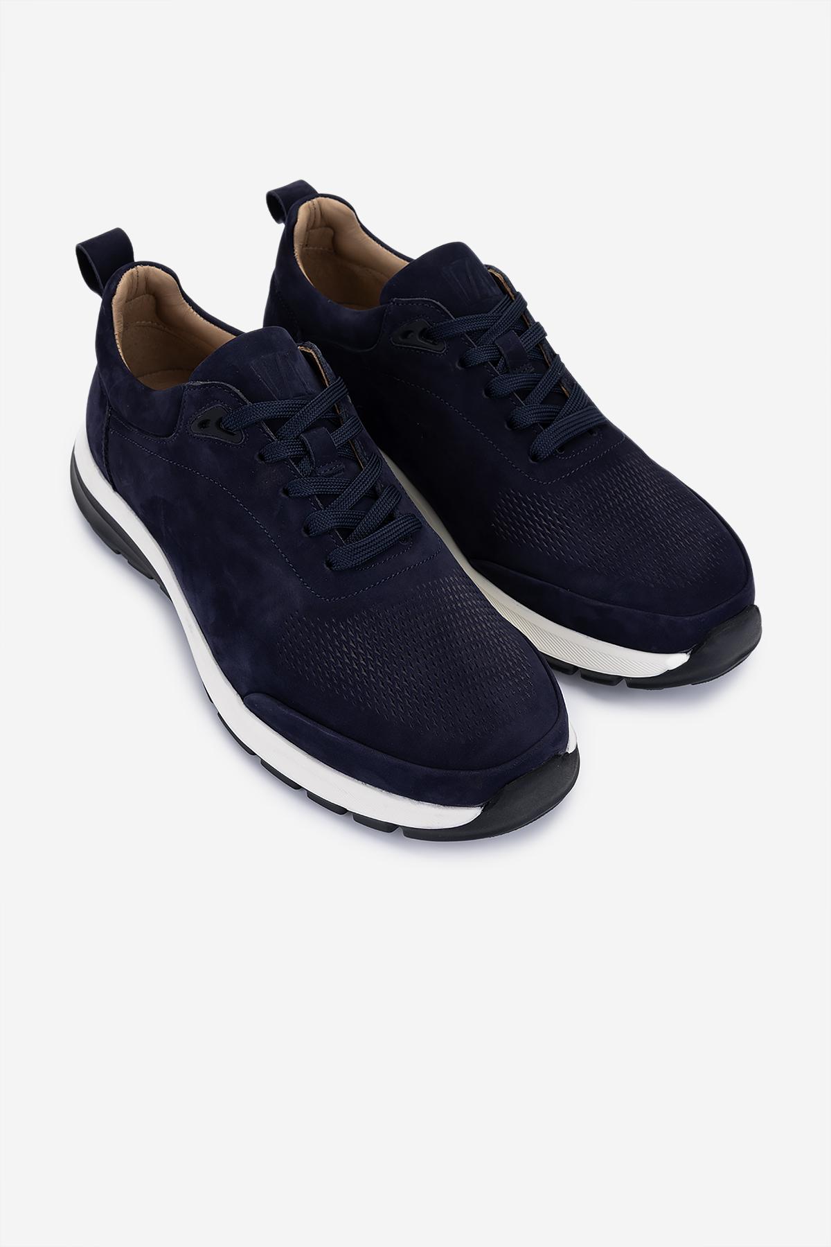 Valmenti Erkek Hakiki Deri Lacivert Nubuk Sneakers & Spor Ayakkabı