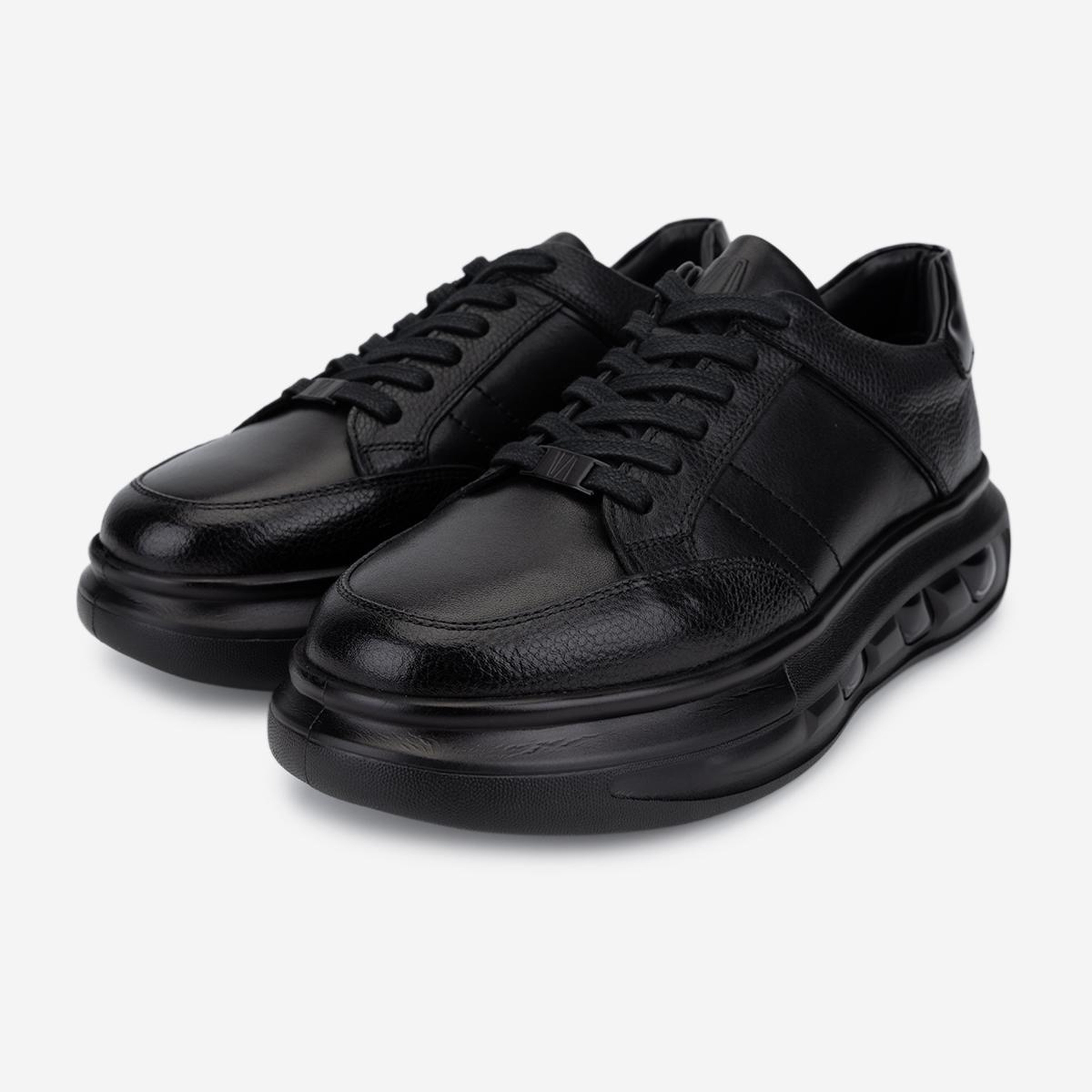 Valmenti Erkek Hakiki Deri Siyah Sneakers & Spor Ayakkabı