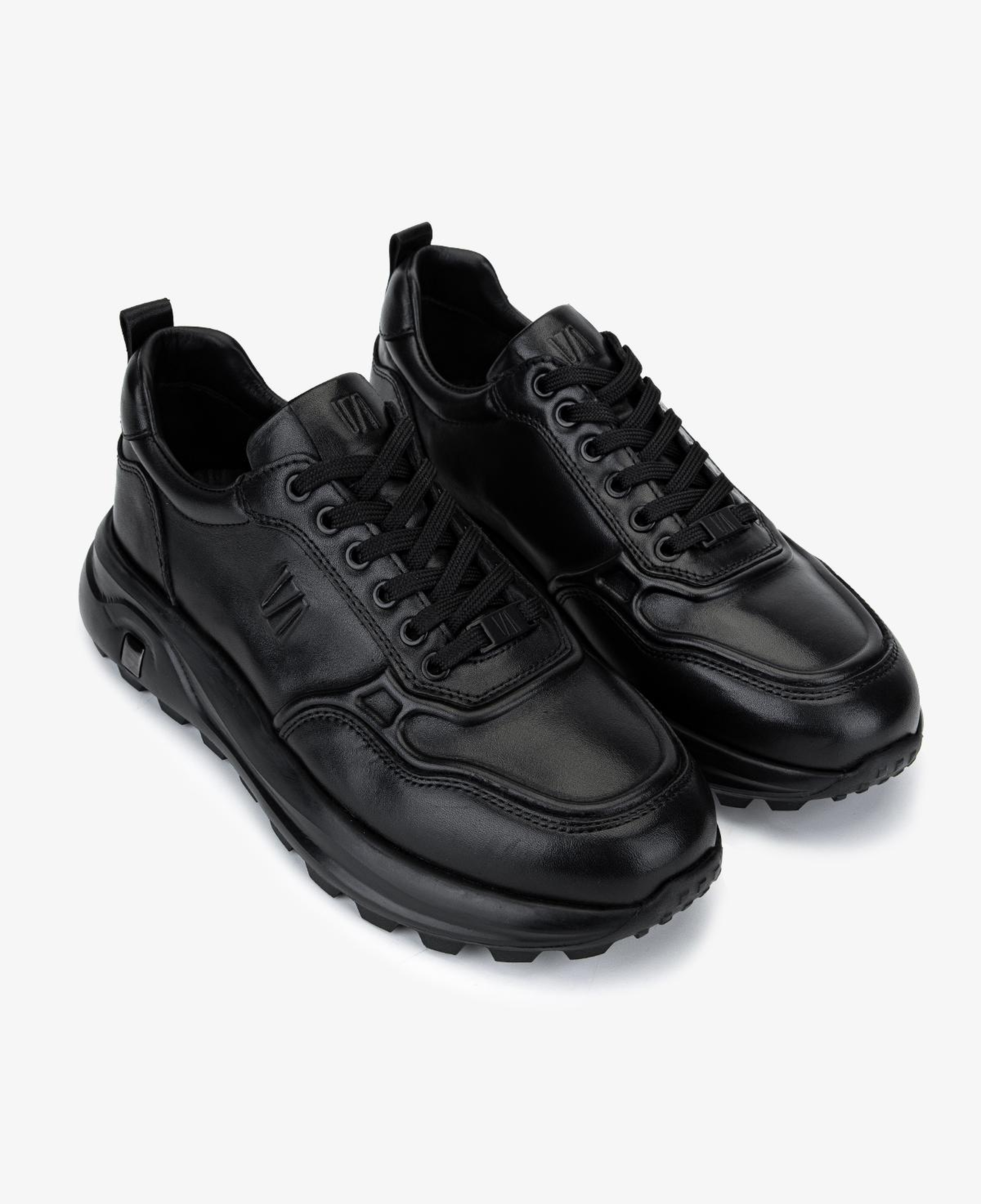 Valmenti Erkek Hakiki Deri Siyah Sneakers & Spor Ayakkabı