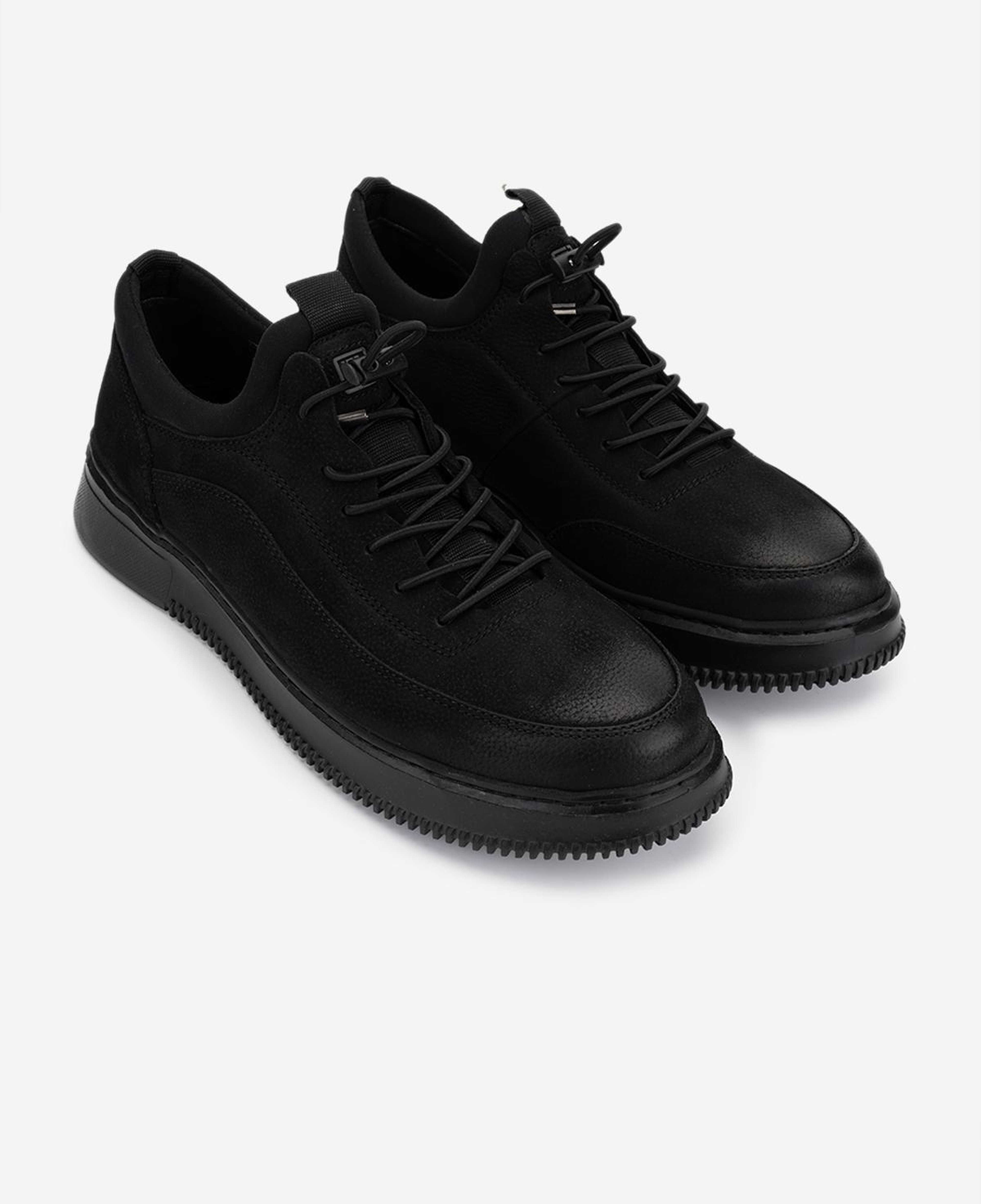 Valmenti Erkek Hakiki Deri Siyah Nubuk Sneakers & Spor Ayakkabı