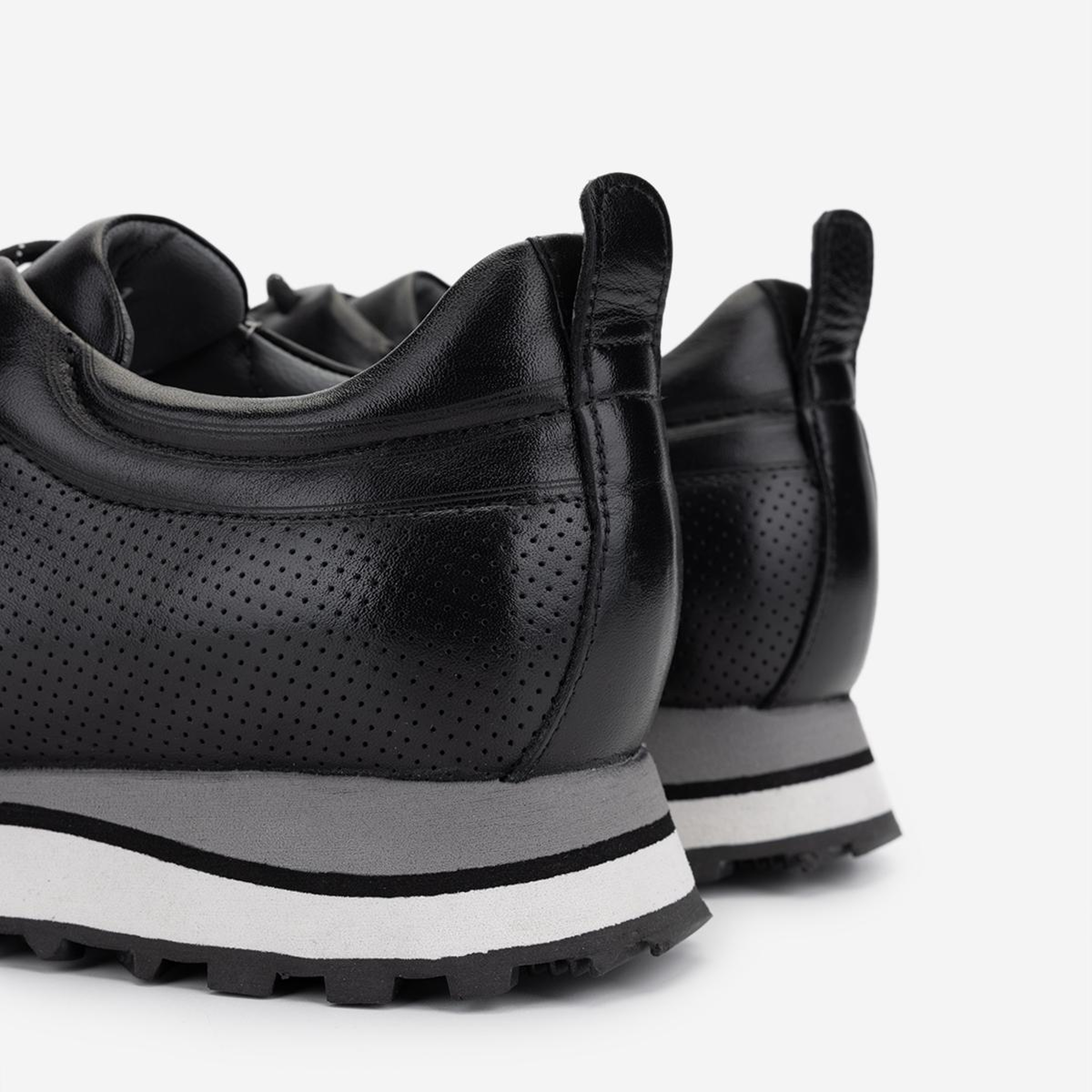 Valmenti Erkek Hakiki Deri Siyah Sneakers & Spor Ayakkabı