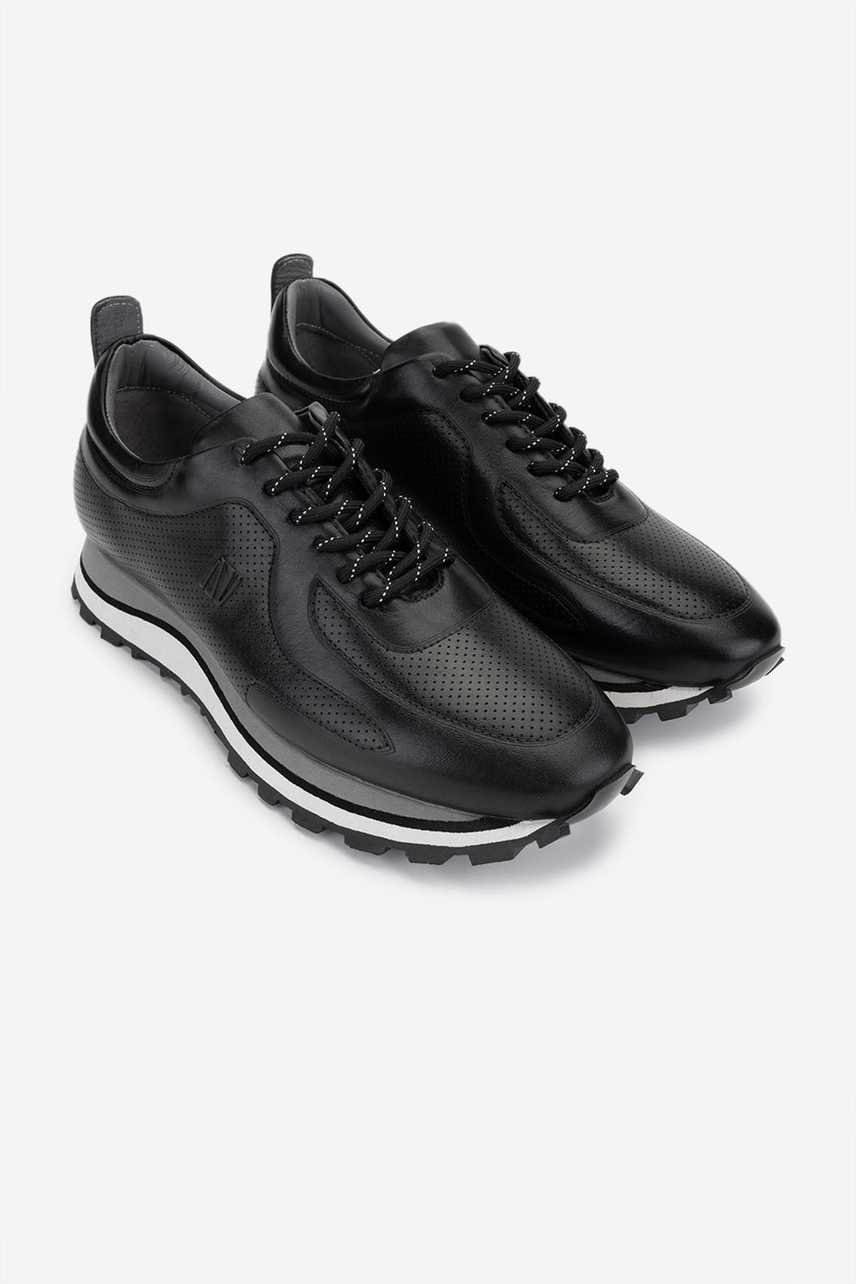 Valmenti Erkek Hakiki Deri Siyah Sneakers & Spor Ayakkabı