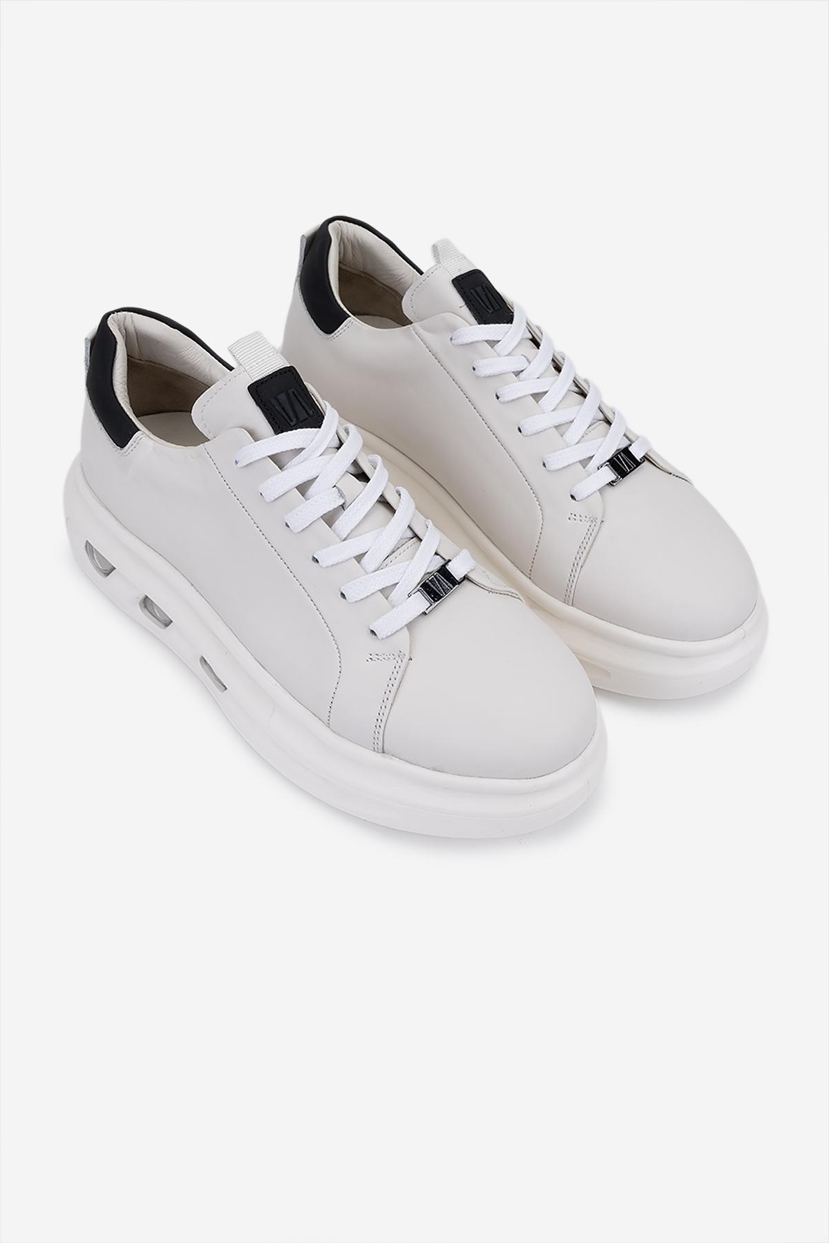 Valmenti Erkek Hakiki Deri Kırık Beyaz Sneakers & Spor Ayakkabı