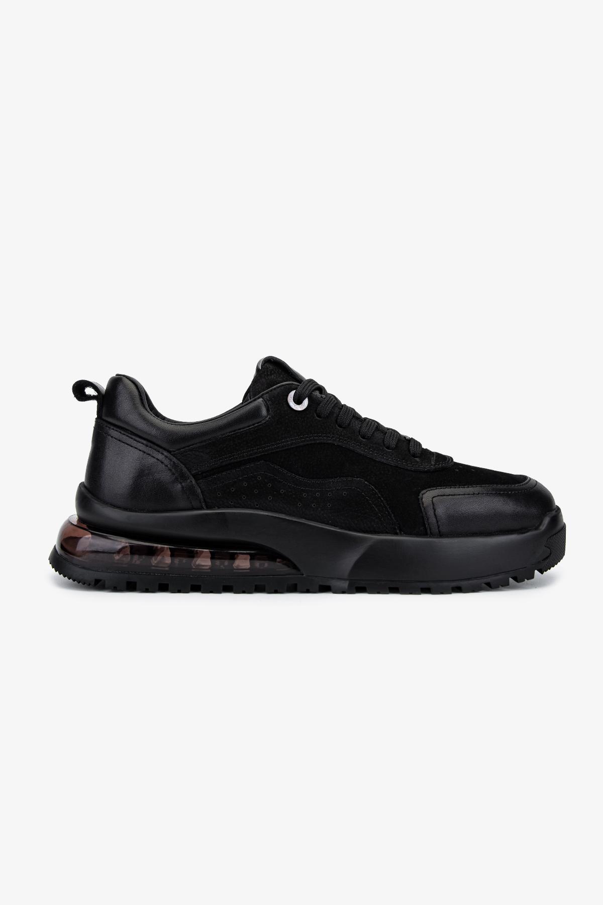 Valmenti Erkek Hakiki Deri Siyah Sneakers & Spor Ayakkabı