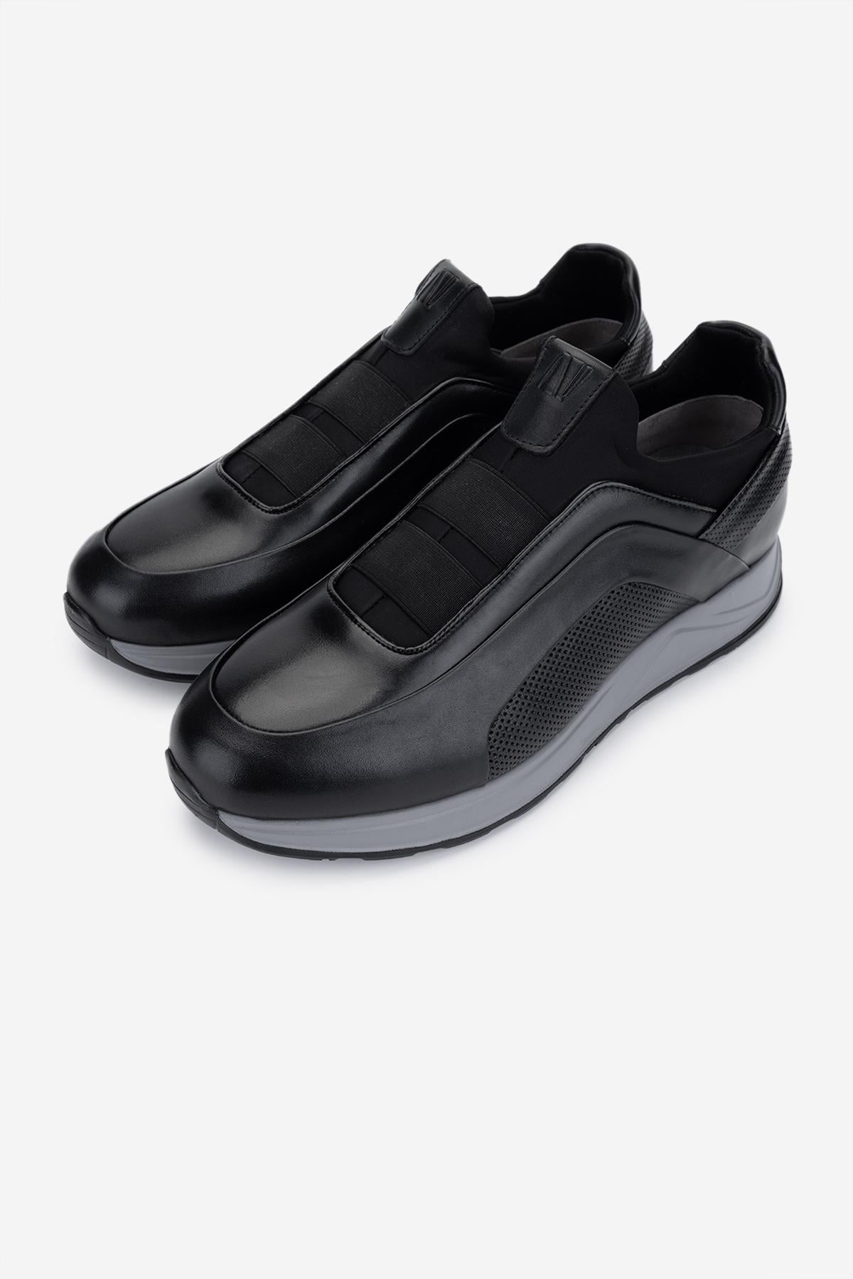 Valmenti Erkek Hakiki Deri Siyah Sneakers & Spor Ayakkabı