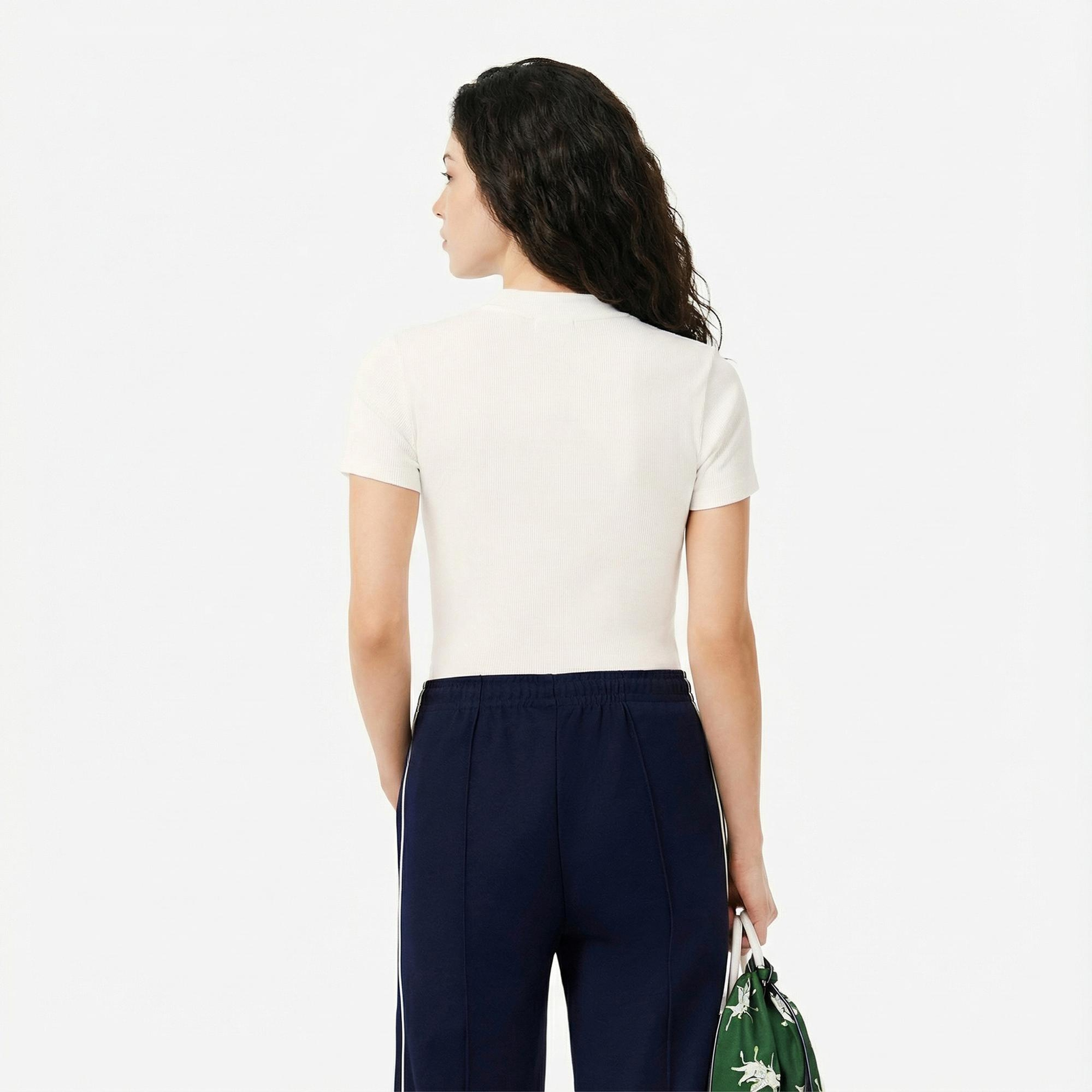 Lacoste L.12.D Kadın Slim Fit Beyaz Polo