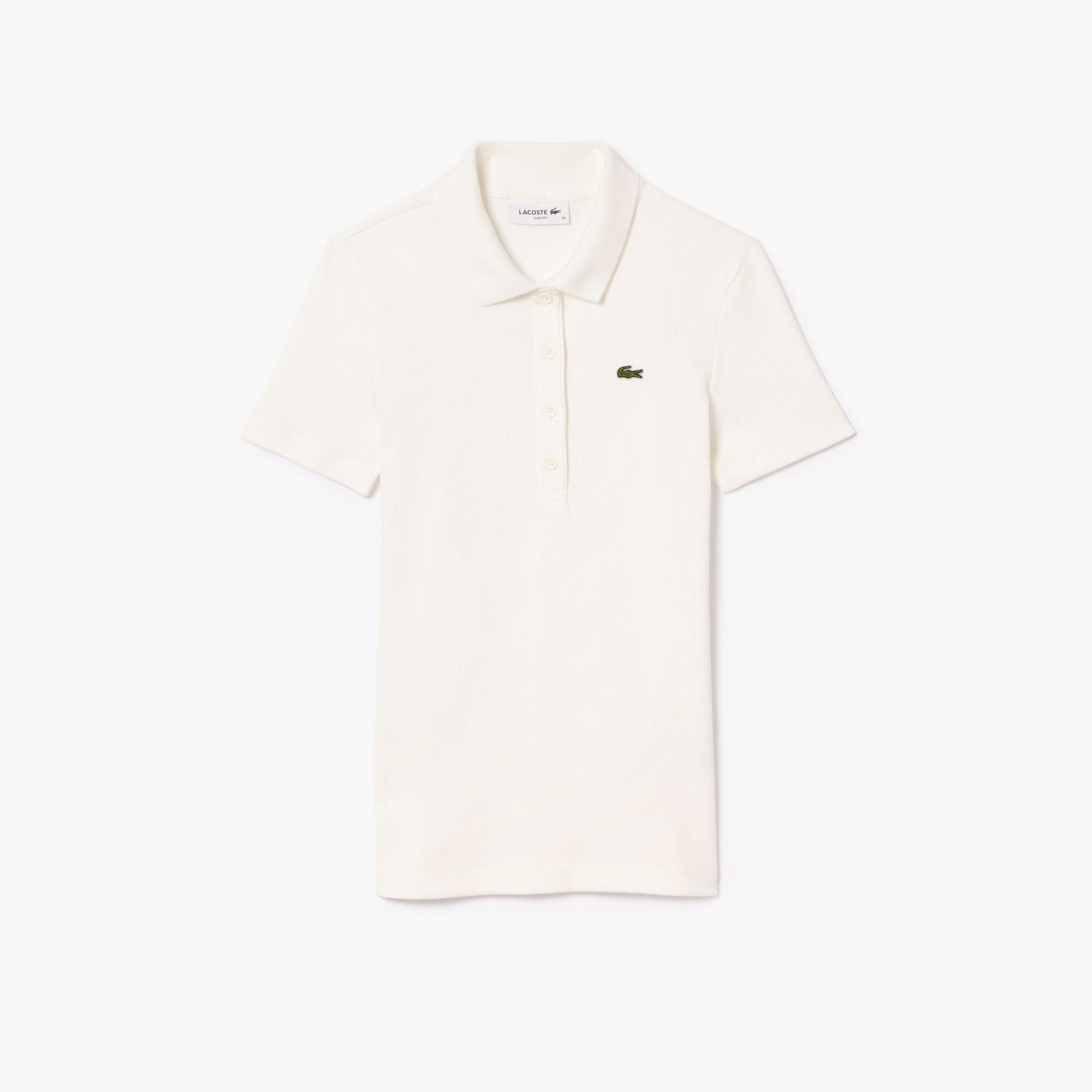 Lacoste L.12.D Kadın Slim Fit Beyaz Polo