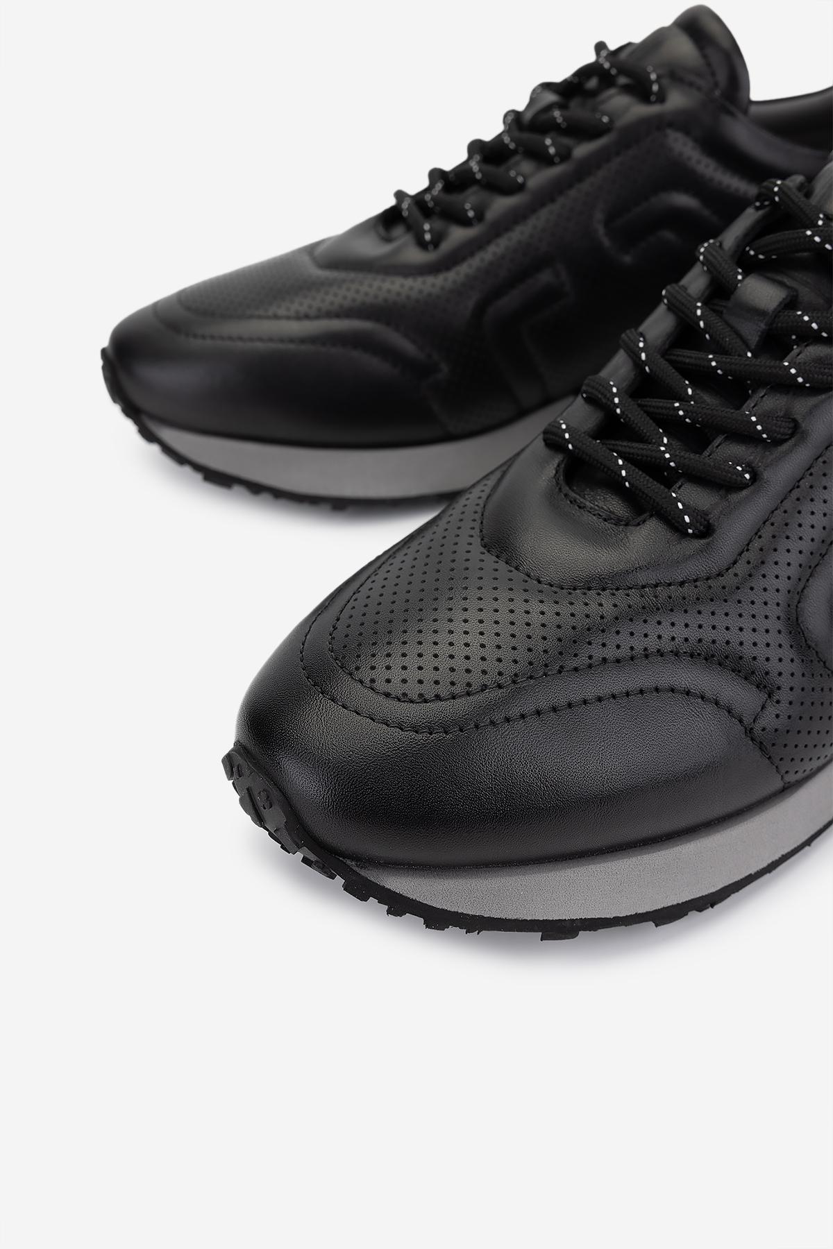 Valmenti Erkek Hakiki Deri Siyah Sneakers & Spor Ayakkabı