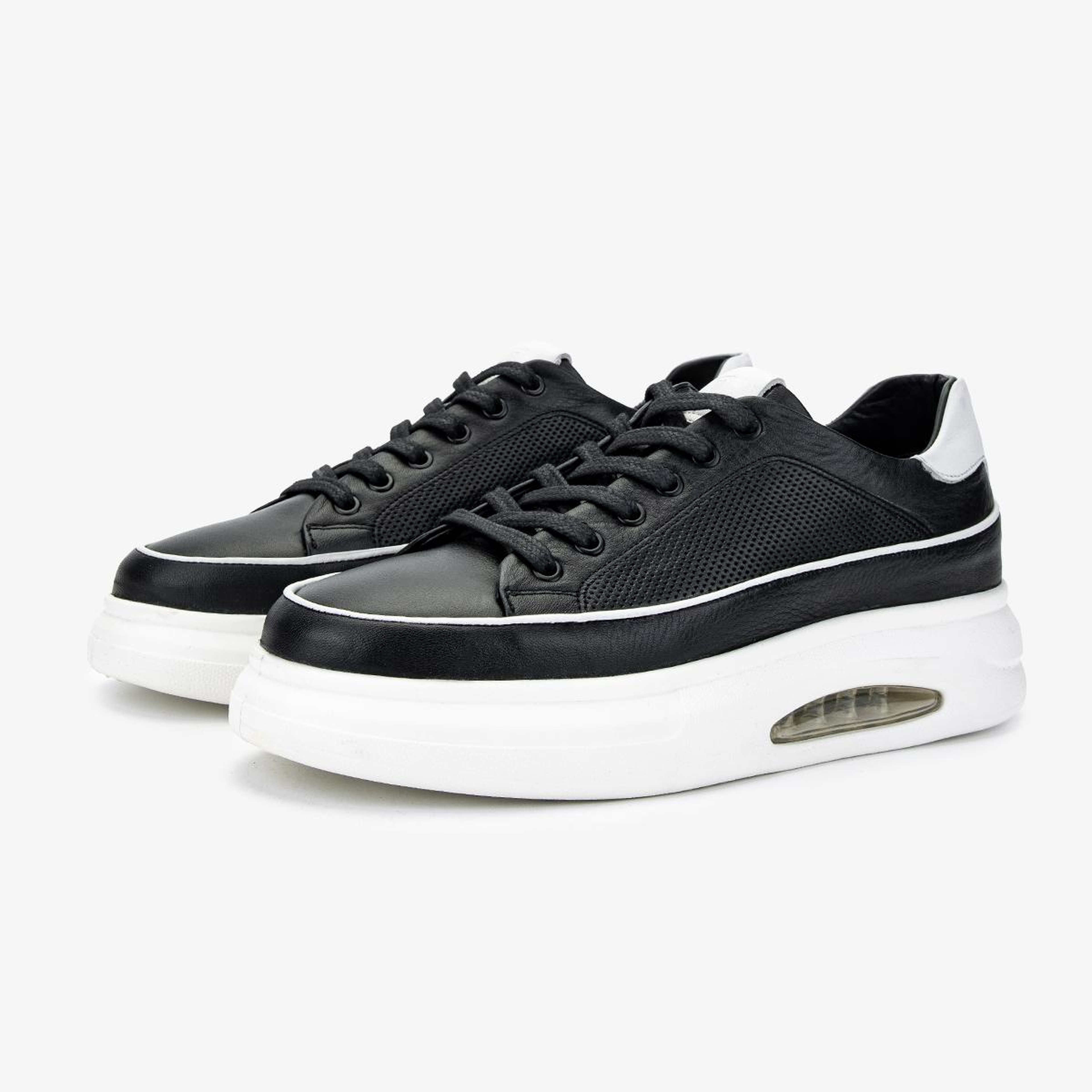 Valmenti Erkek Hakiki Deri Siyah Sneakers & Spor Ayakkabı