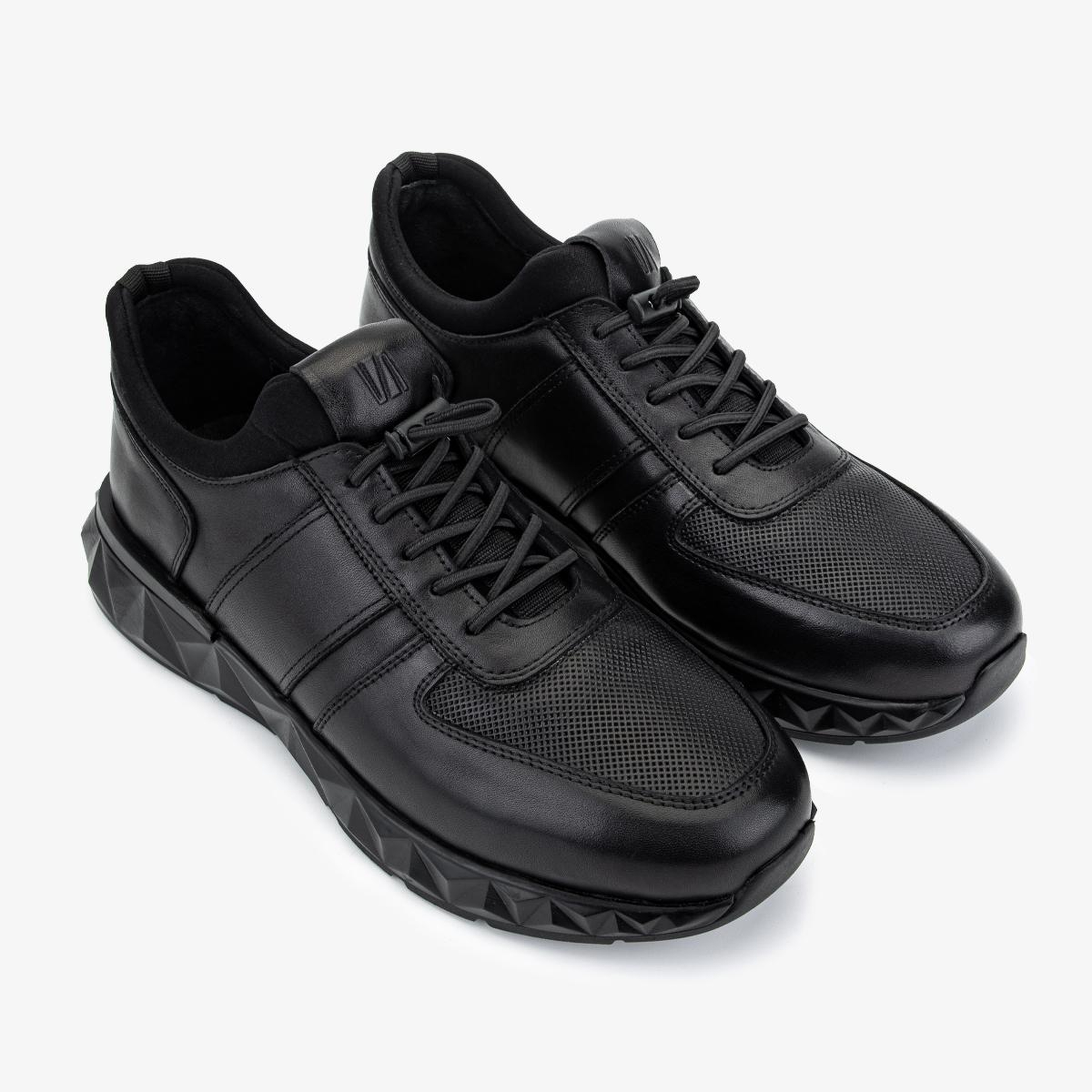 Valmenti Erkek Hakiki Deri Siyah Sneakers & Spor Ayakkabı