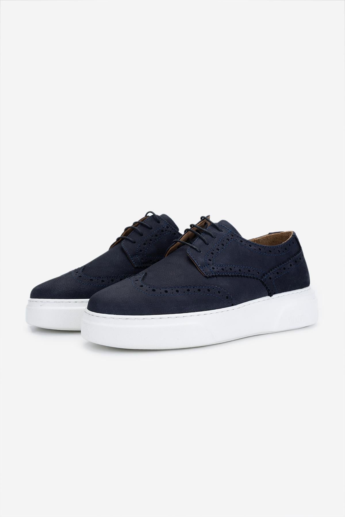 Valmenti Erkek Hakiki Deri Lacivert Nubuk Sneakers & Spor Ayakkabı