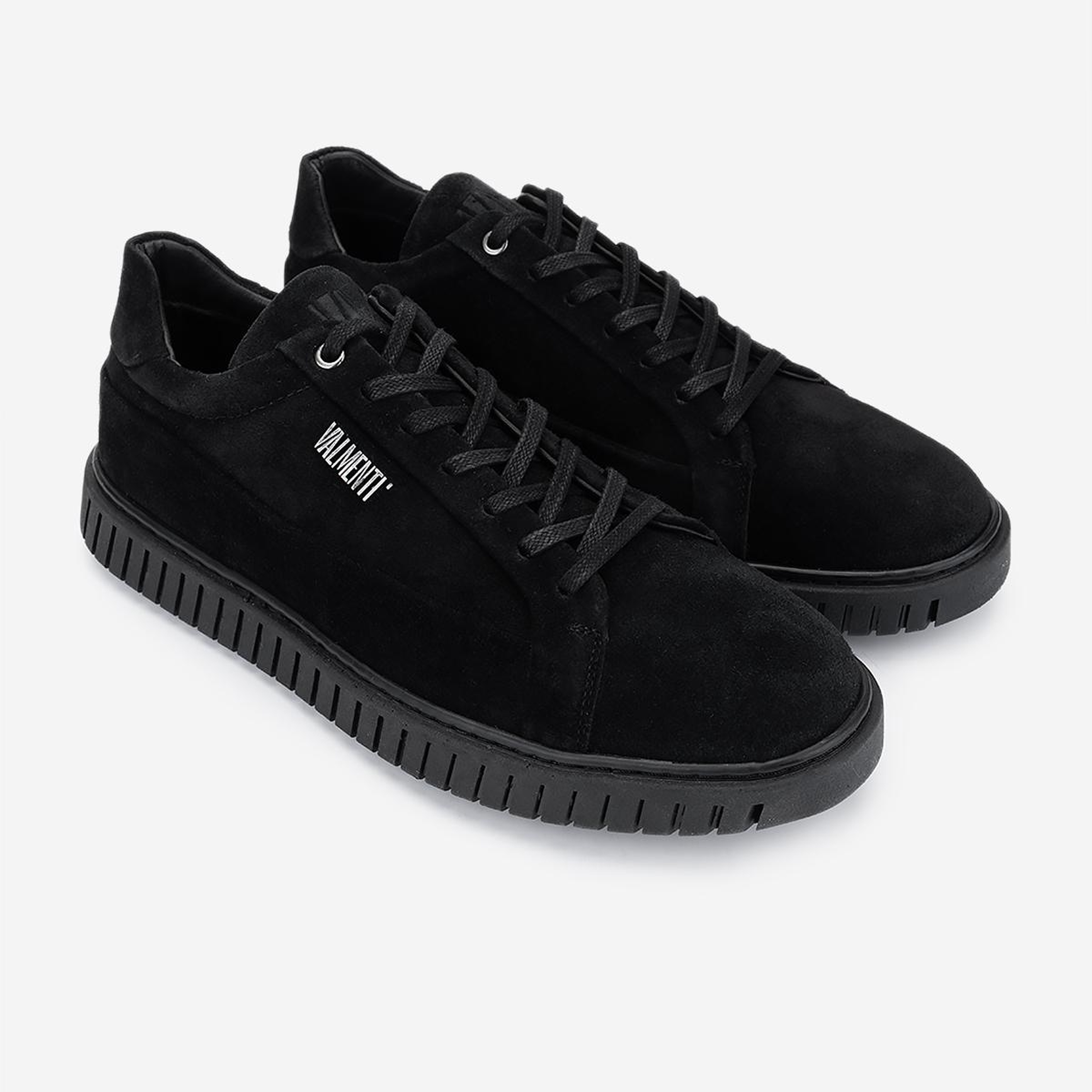 Valmenti Erkek Hakiki Deri Siyah Süet Sneakers & Spor Ayakkabı