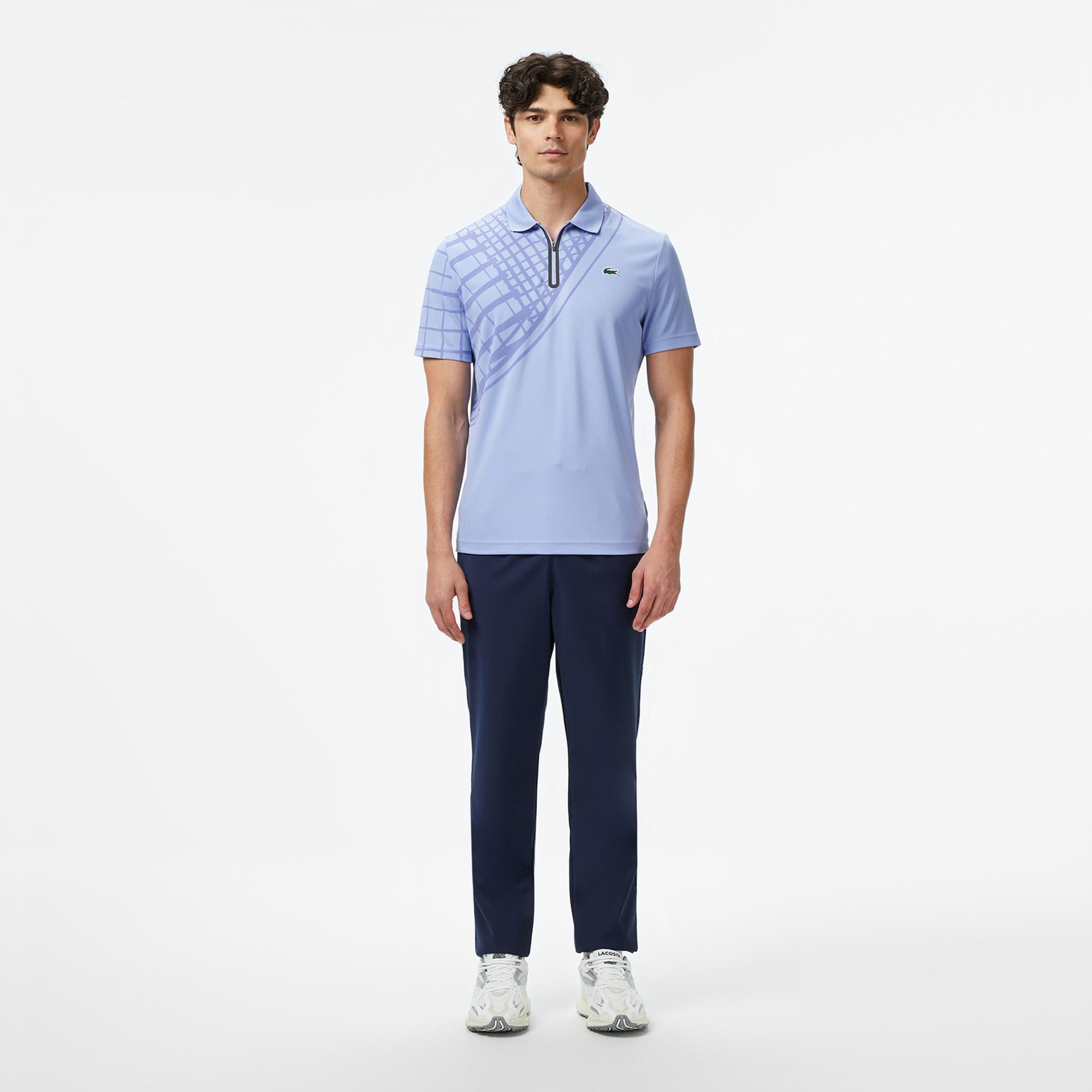 Lacoste Erkek Slim Fit Baskılı Mavi Polo