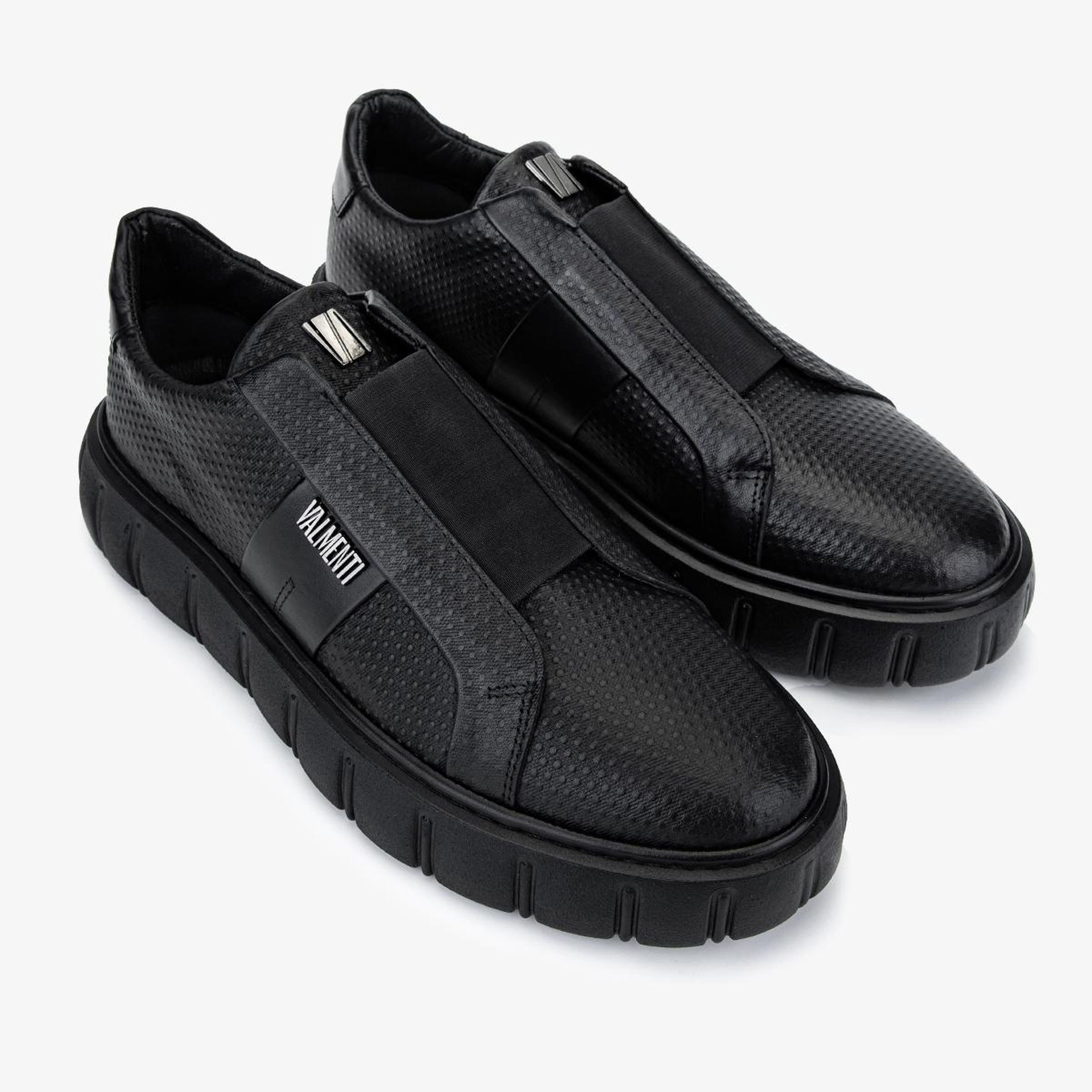 Valmenti Erkek Hakiki Deri Siyah Sneakers & Spor Ayakkabı