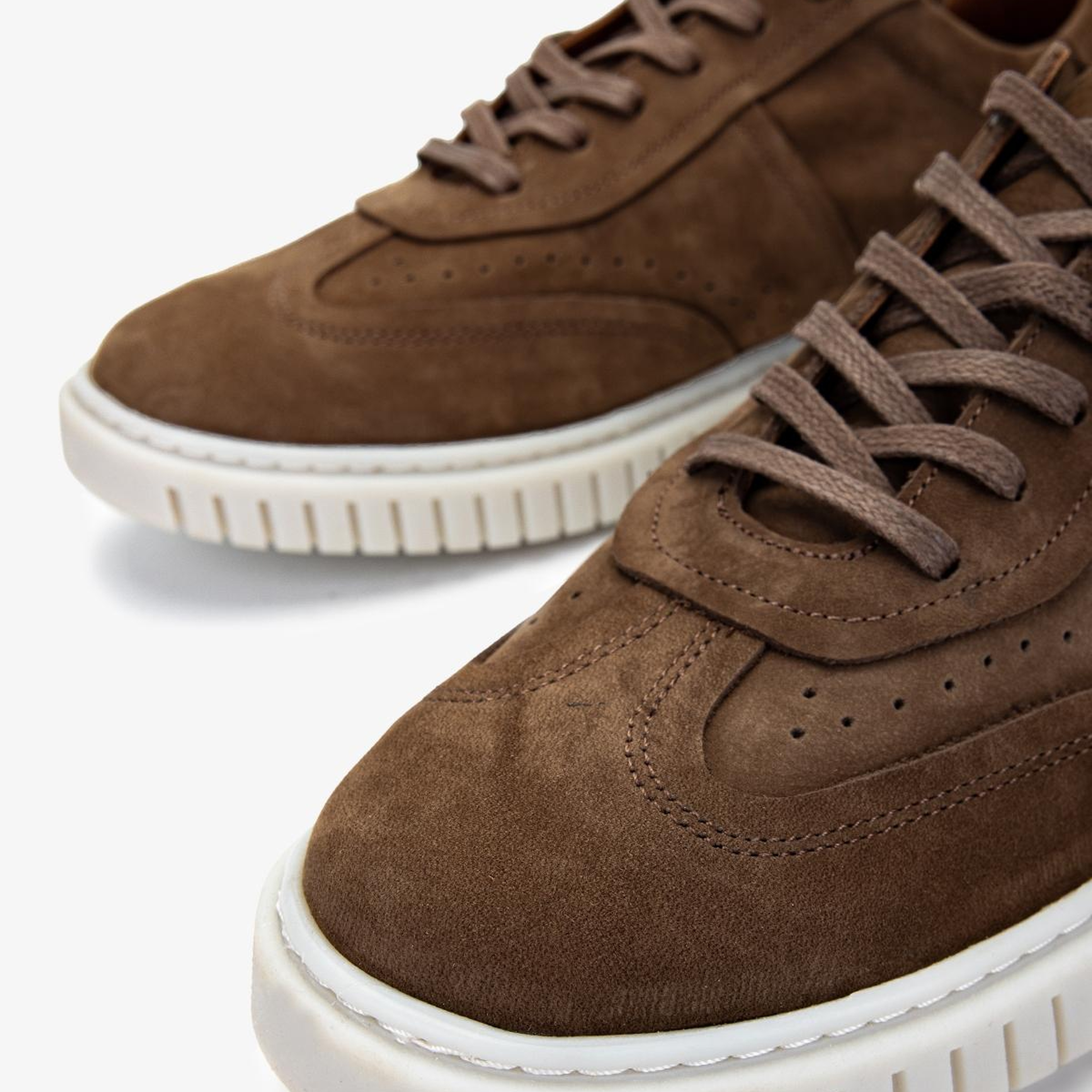 Valmenti Erkek Hakiki Deri Kahverengi Nubuk Sneakers & Spor Ayakkabı