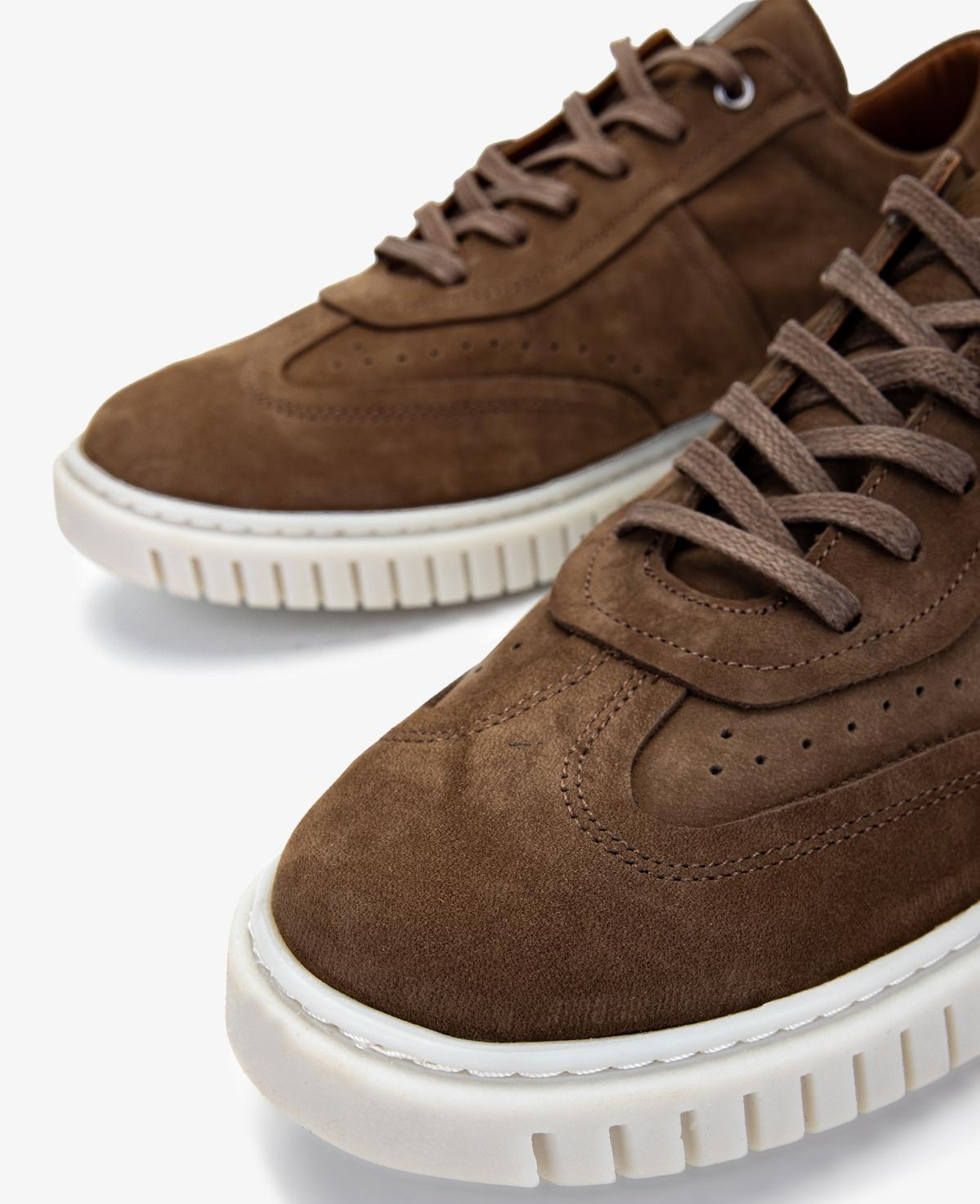 Valmenti Erkek Hakiki Deri Kahverengi Nubuk Sneakers & Spor Ayakkabı