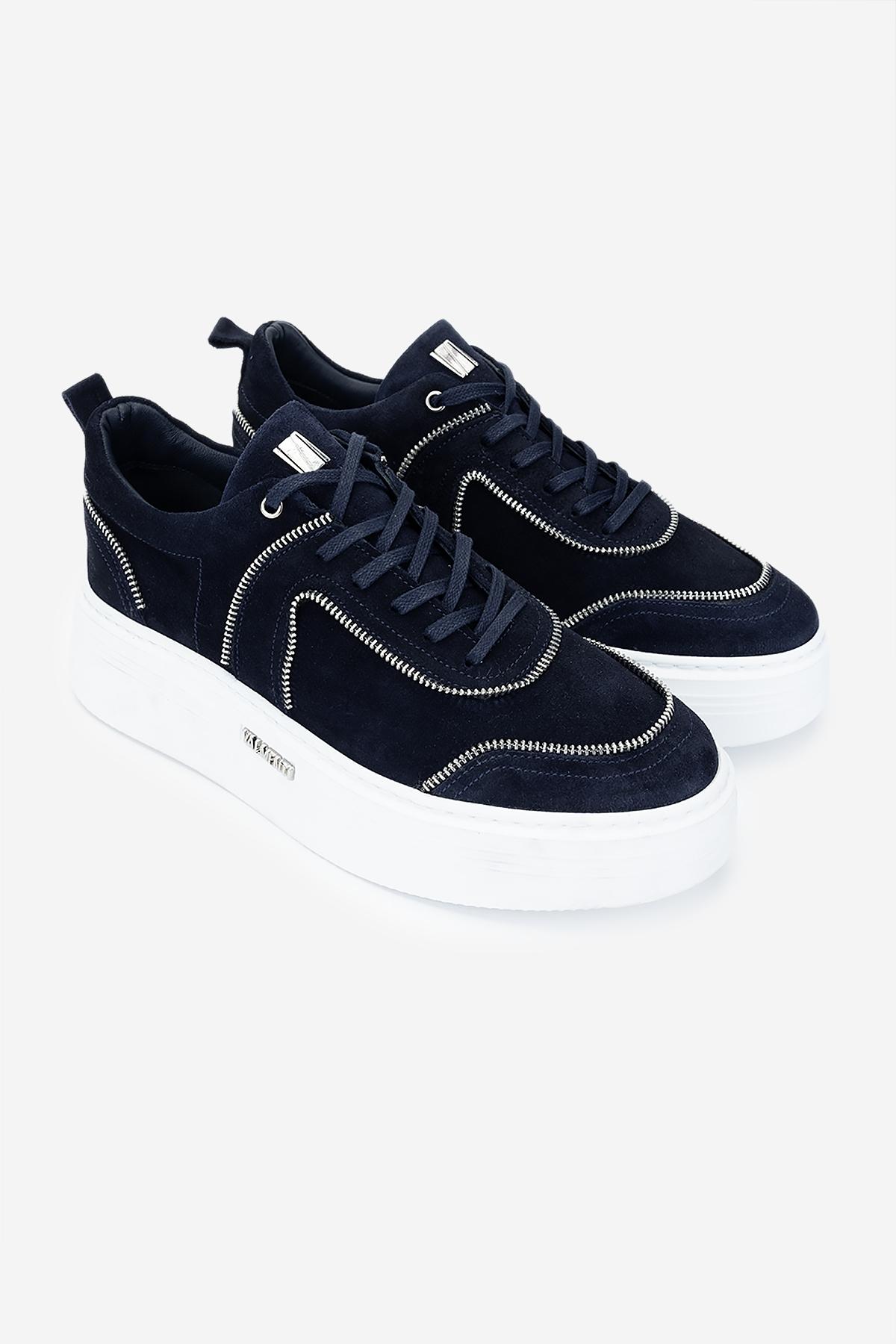 Valmenti Erkek Hakiki Deri Lacivert Süet Sneakers & Spor Ayakkabı