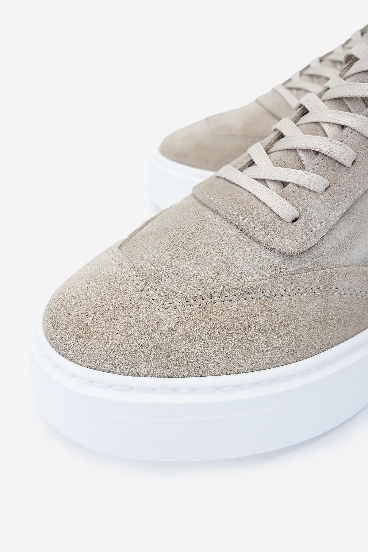 Valmenti Erkek Hakiki Deri Bej Süet Sneakers & Spor Ayakkabı